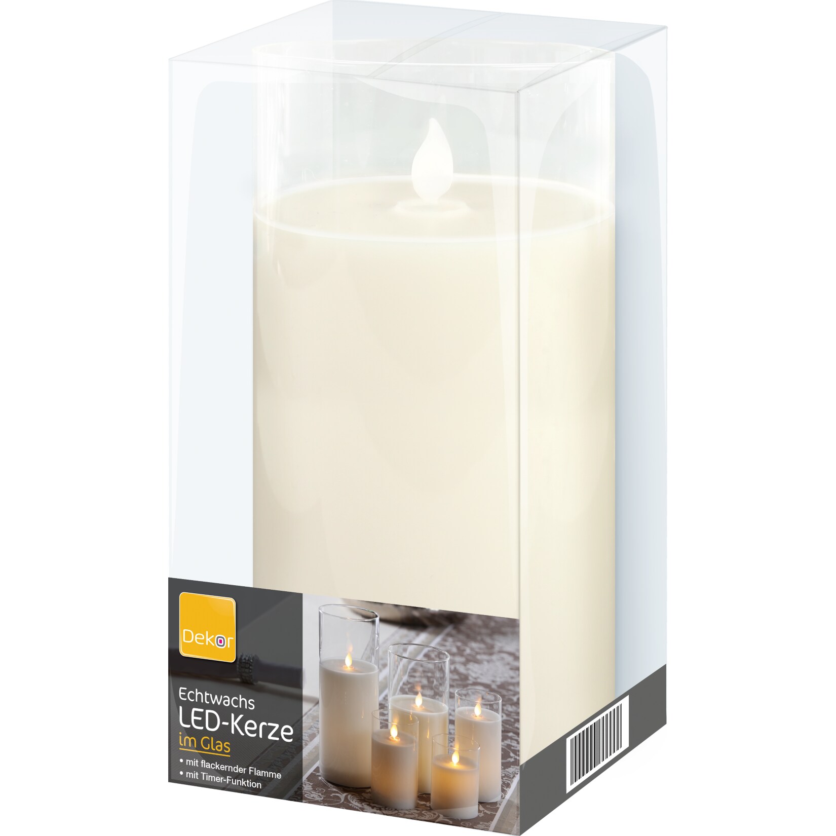 Dekor LED Echtwachskerze, gro&szlig; oder klein - Gro&szlig;, ca. 10 x 20cm - Bild 1