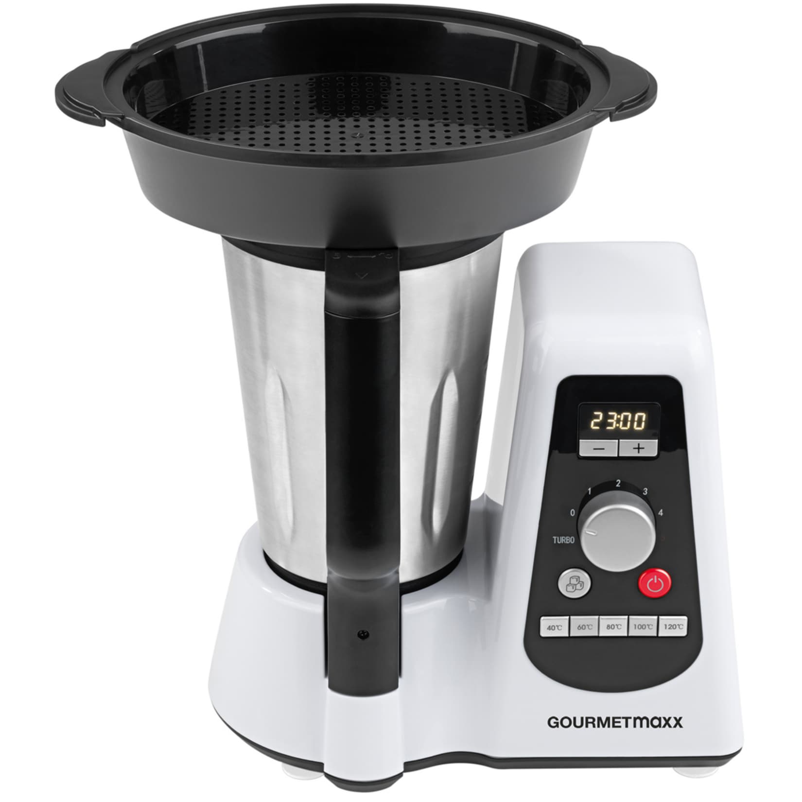 GOURMETmaxx Thermo-Multikocher 8in1, 1.100W Edelstahl/wei&szlig; - Bild 1