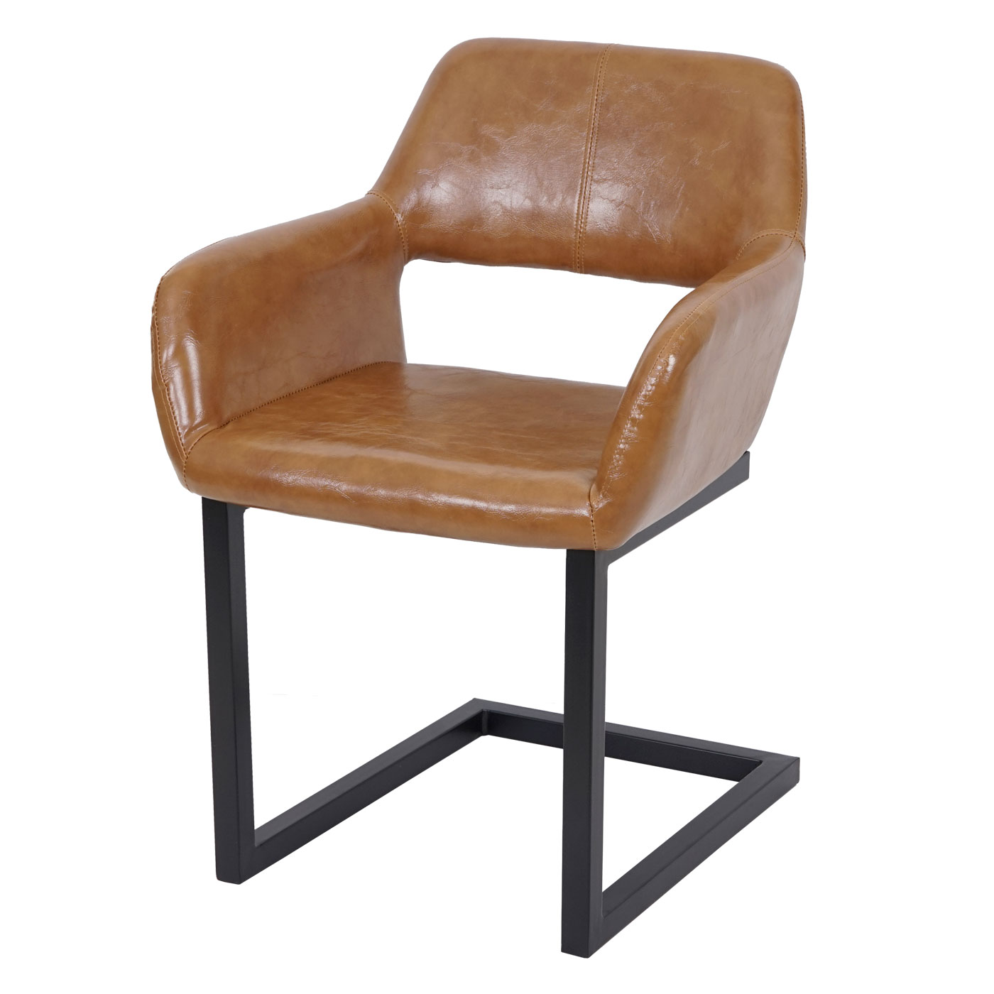 Esszimmerstuhl MCW-A50 II, Freischwinger Stuhl K&uuml;chenstuhl, Retro 50er Jahre Design ~ Kunstleder, Wildlederimitat - Bild 1