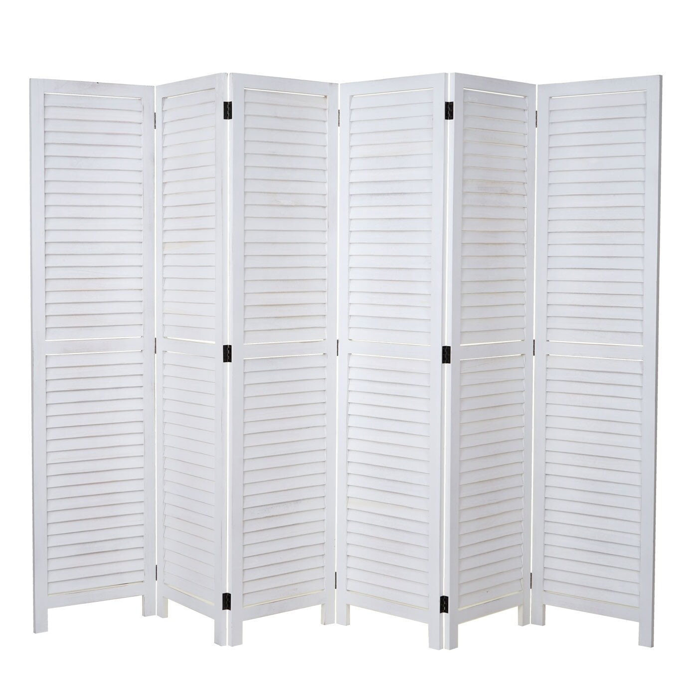Paravent MCW-C30, Raumteiler Trennwand Sichtschutz, Shabby-Look Vintage, 170x243cm ~ weiß | 04057651266244