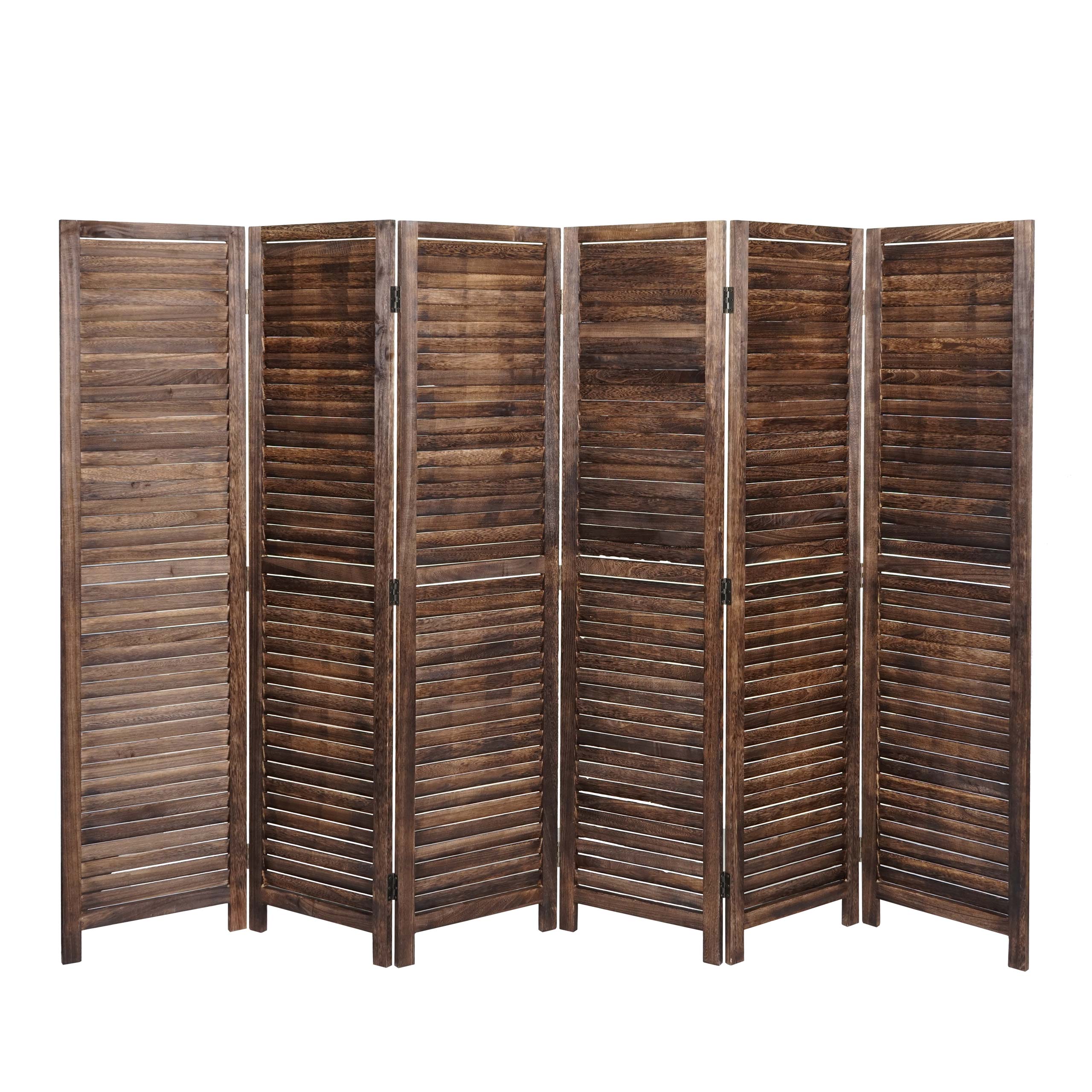 Paravent MCW-C30, Raumteiler Trennwand Sichtschutz, Shabby-Look Vintage, 170x243cm ~ braun - Bild 1
