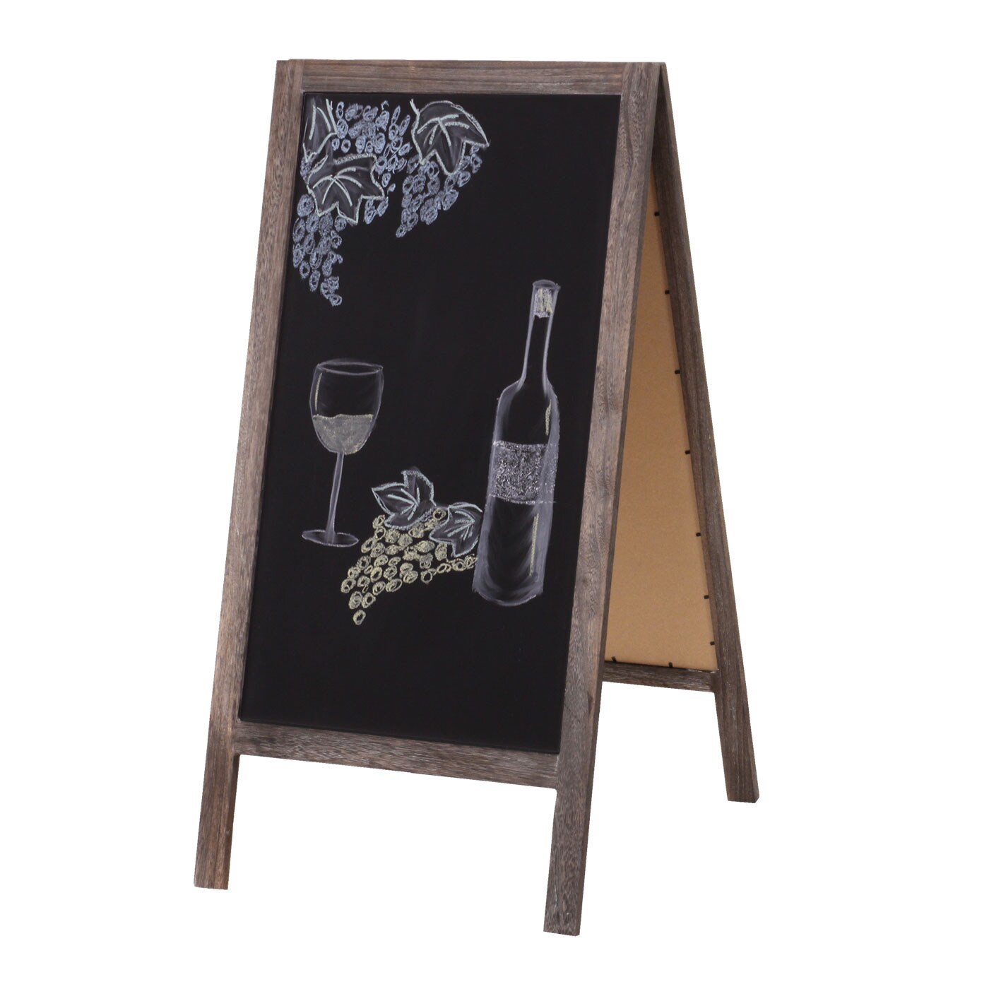 XL Werbetafel MCW-C17, Aufsteller Kreidetafel Kundenstopper, 2 Schreibfl&auml;chen klappbar, 100x50cm ~ shabby braun - Bild 1