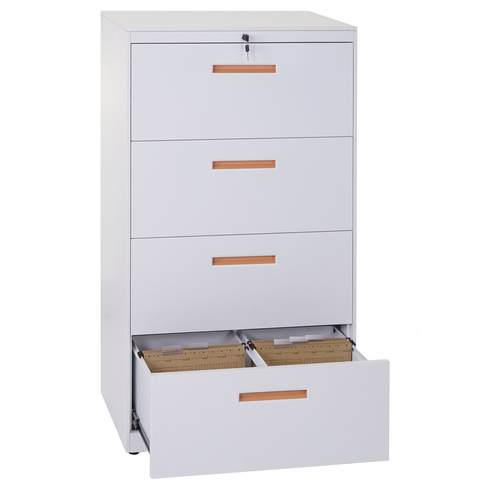 Hängeregisterschrank MCW-A10, Aktenschrank Büroschrank Stahlschrank, A4 abschließbar ~ 132x76x46cm weiß