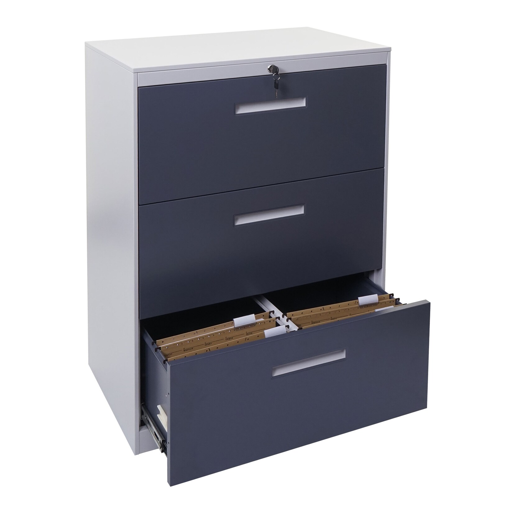 Hängeregisterschrank MCW-A10, Aktenschrank Büroschrank Stahlschrank, A4 abschließbar ~ 103x76x46cm grau-dunkelgrau