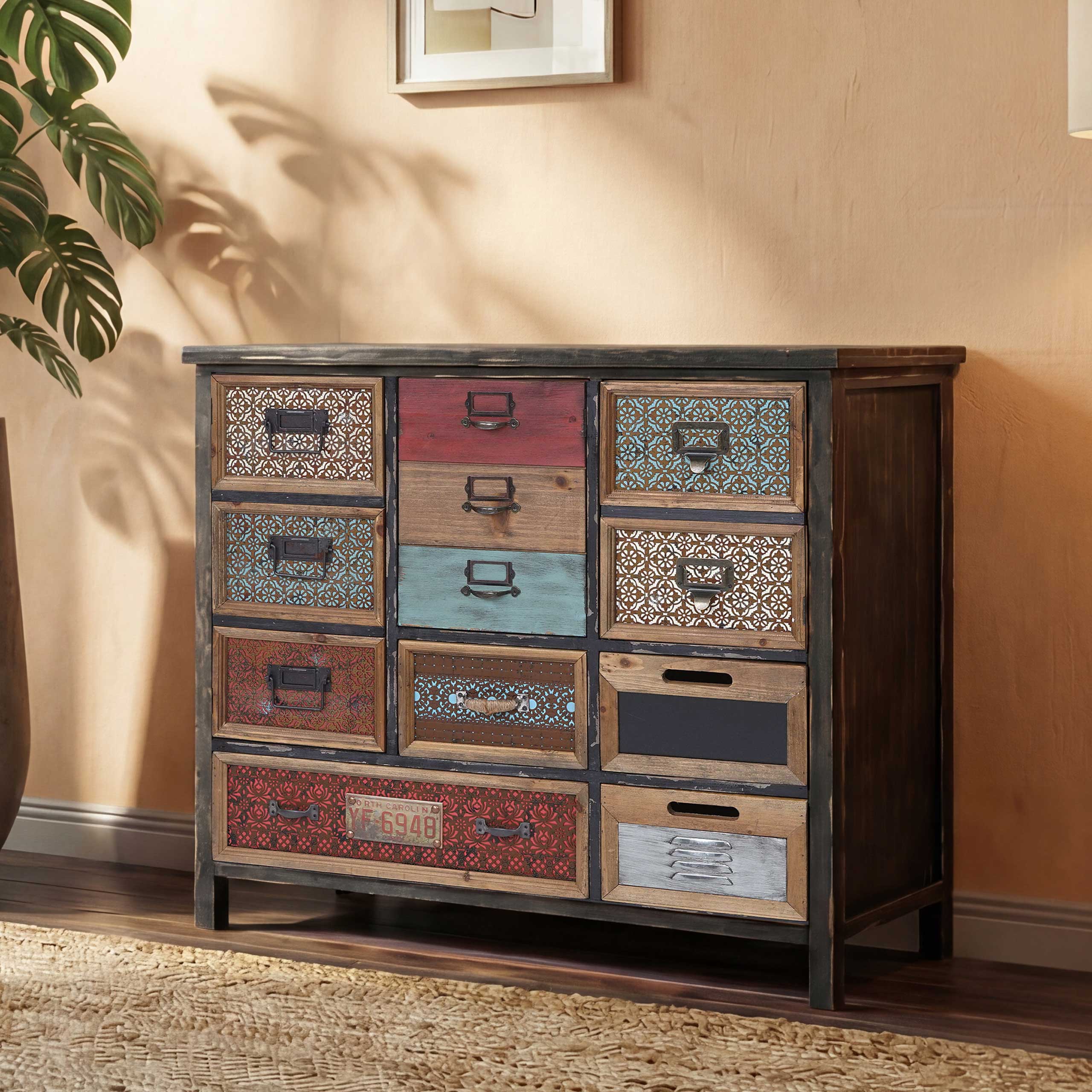 Apotheker-Schrank MCW-A43, Kommode, Tanne Holz massiv Vintage Shabby-Look 84x90x32cm - Bild 1