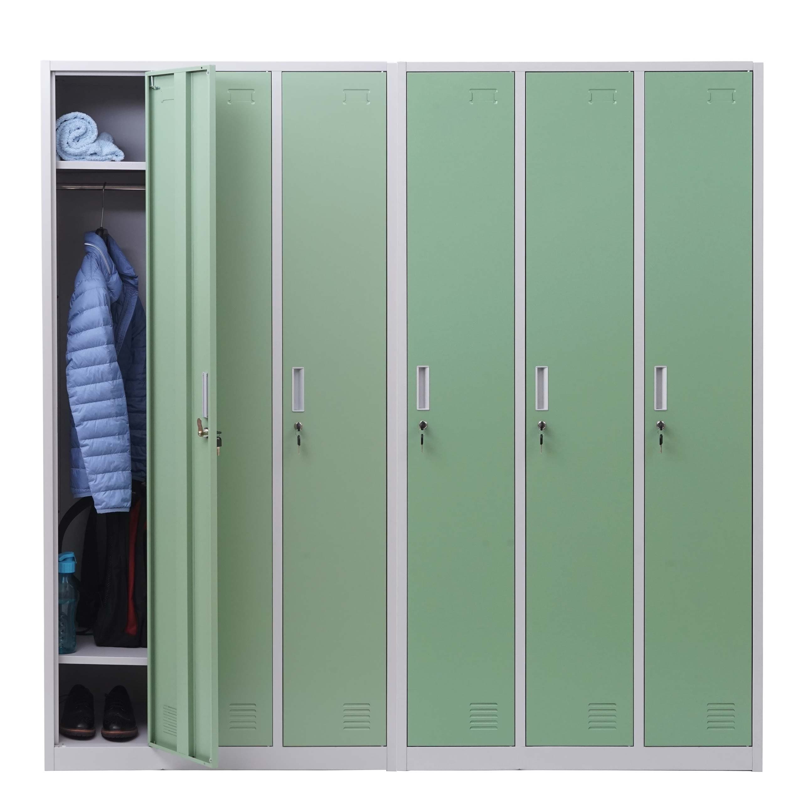 Schlie&szlig;fach Preston T829, Spind Wertfachschrank Schlie&szlig;fachschrank, Metall 6 F&auml;cher ~ gr&uuml;n - Bild 1