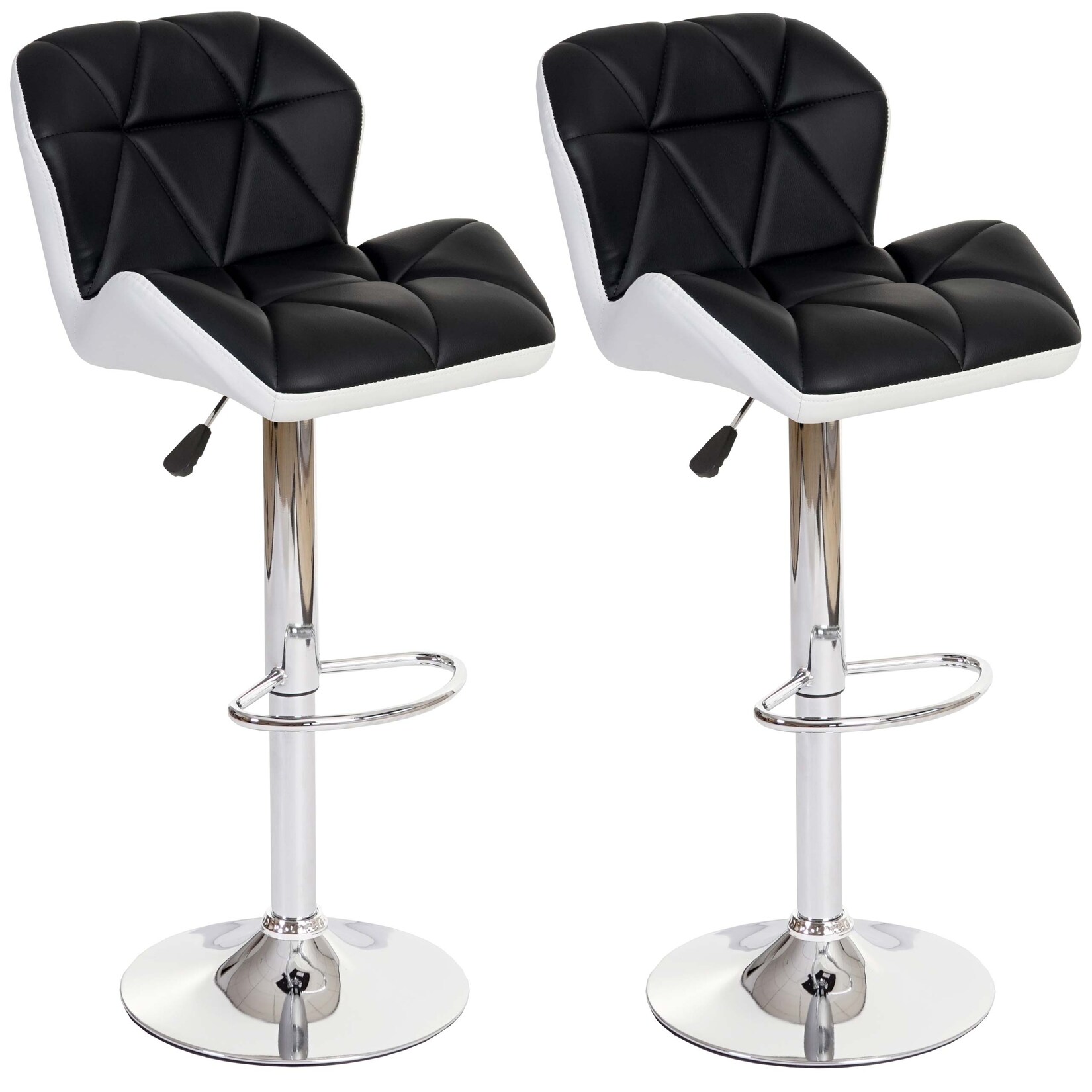 2er-Set Barhocker MCW-A92, Barstuhl Tresenhocker, höhenverstellbar Kunstleder ~ schwarz