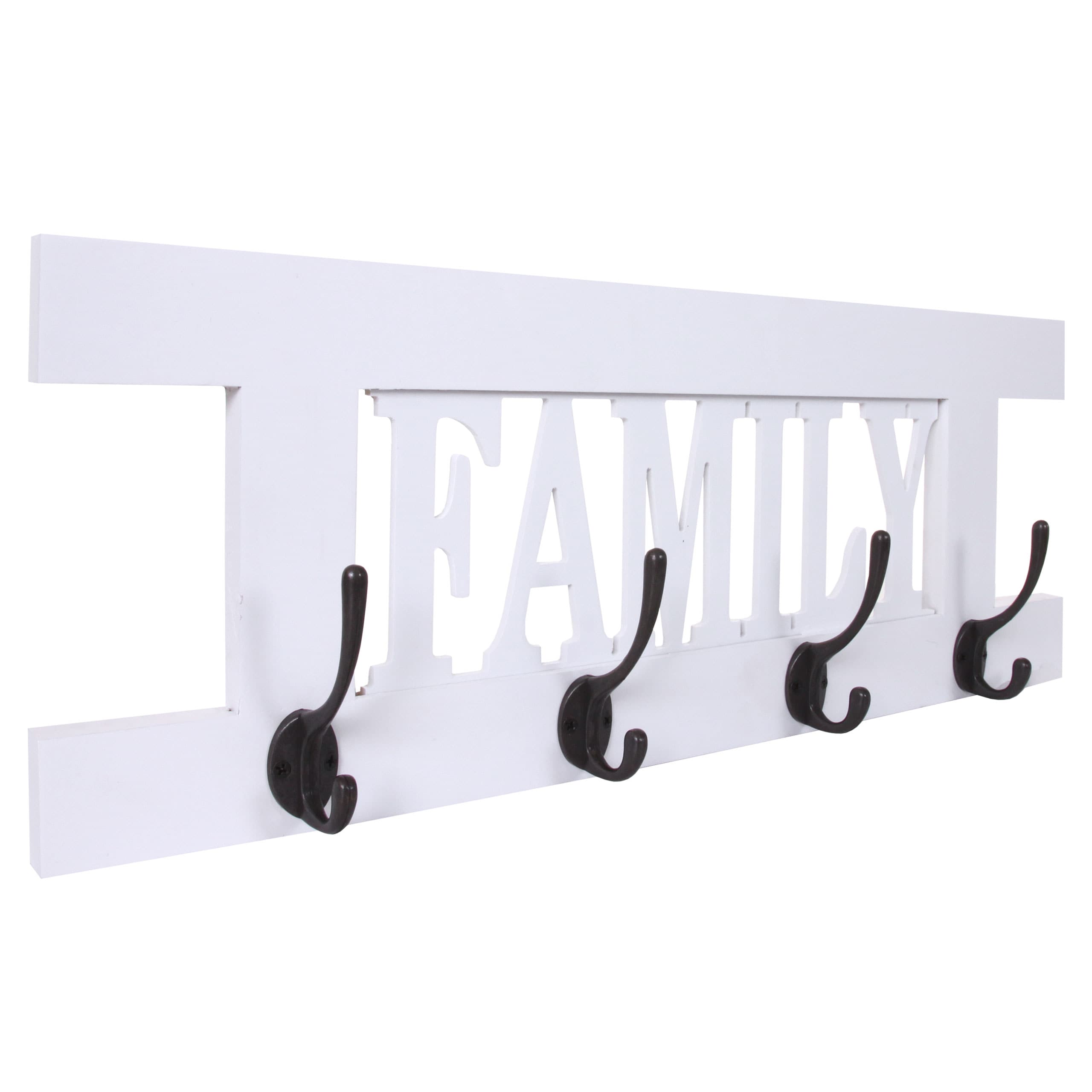 Wandgarderobe MCW-C60 Family, Garderobe Garderobenpaneel, Shabby-Look Vintage 60x21cm ~ wei&szlig; lackiert - Bild 1