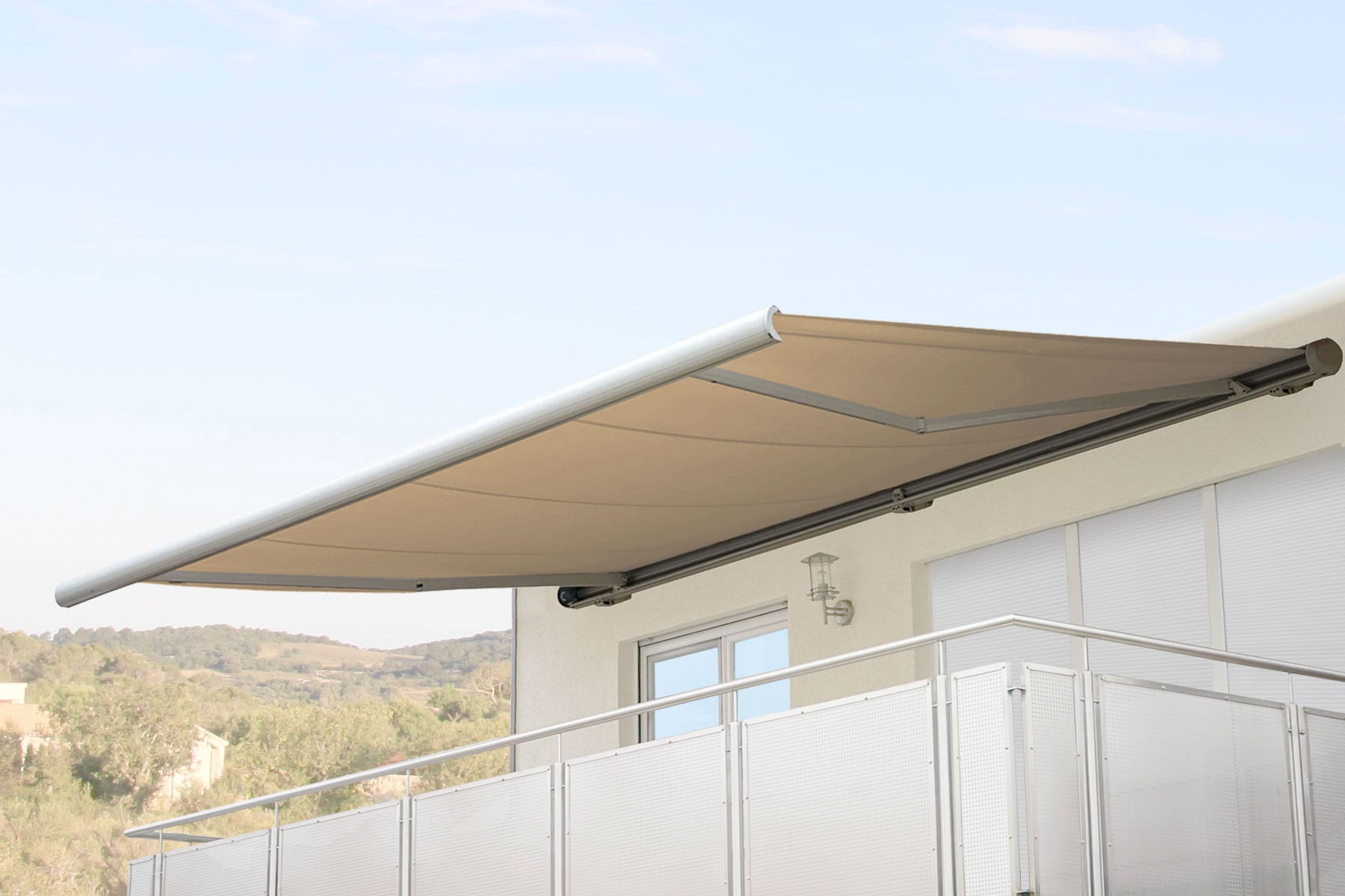 Elektrische Kassettenmarkise H124, Markise Vollkassette 5x3m ~ Polyester Creme - Bild 1