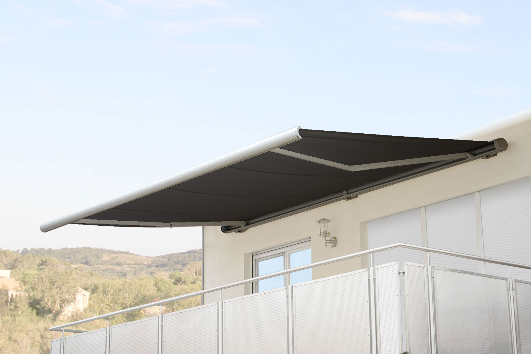 Elektrische Kassettenmarkise H124, Markise Vollkassette 5x3m ~ Acryl Anthrazit - Bild 1