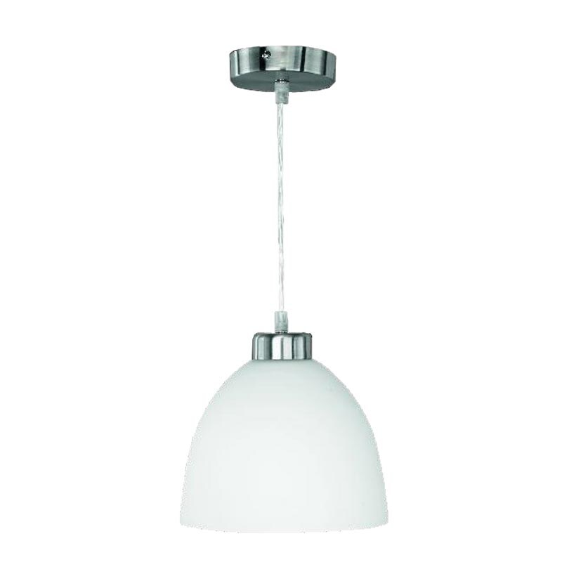 Reality Trio Pendelleuchte nickel matt, Glas Opal weiß, D=20cm