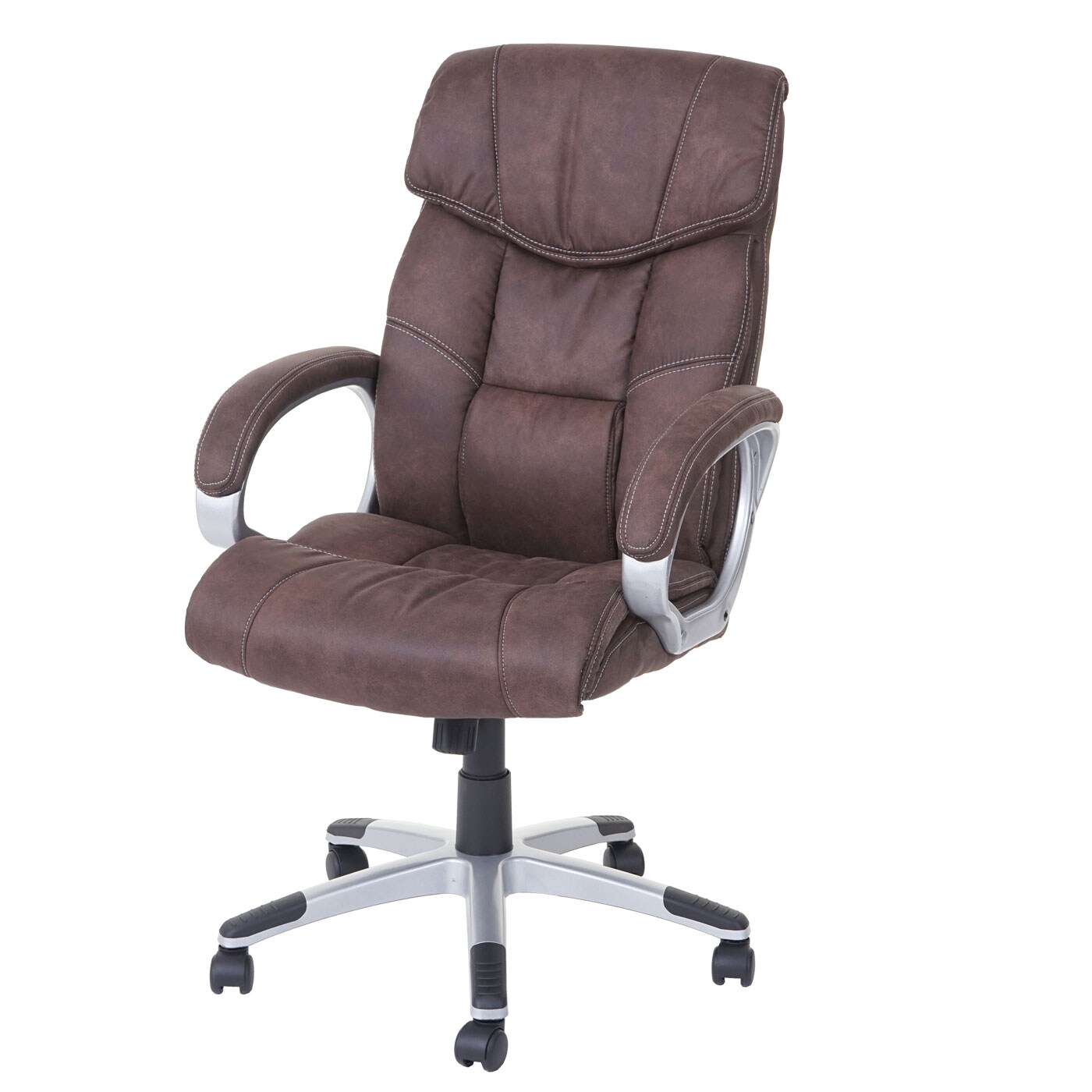 Bürostuhl MCW-A71, Chefsessel Drehstuhl Schreibtischstuhl, Stoff/Textil, MVG ~ Wildleder-Optik vintage braun