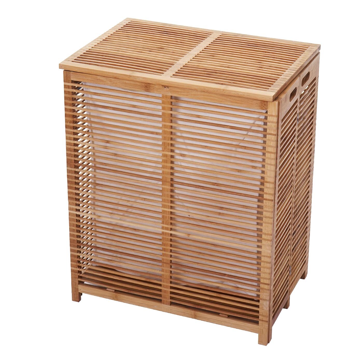 Wäschetruhe MCW-B18, Wäschebox Wäschekorb Wäschesammler, Bambus 61x50x35cm | 04057651196794