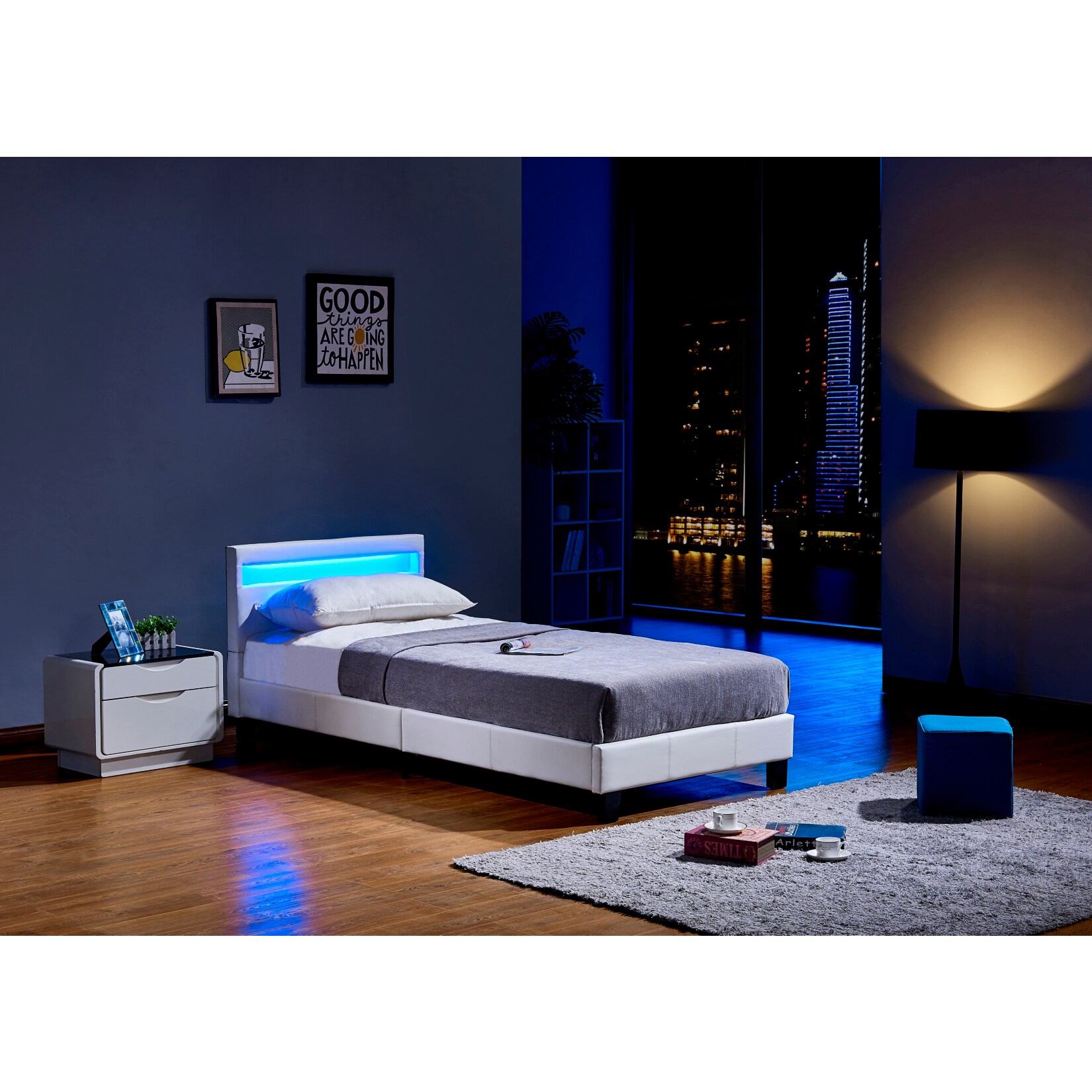 HOME DELUXE LED Bett Astro 90x200, versch. Farben - Wei&szlig; - Bild 1