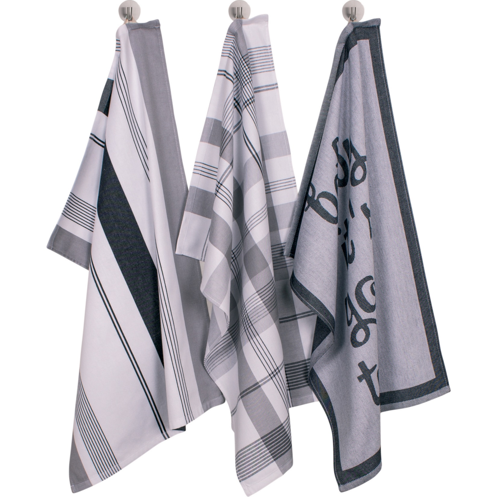 Geschirrt&uuml;cher, 3er Set - Schwarz/ Wei&szlig; - Baby it&acute;s your turn - Bild 1