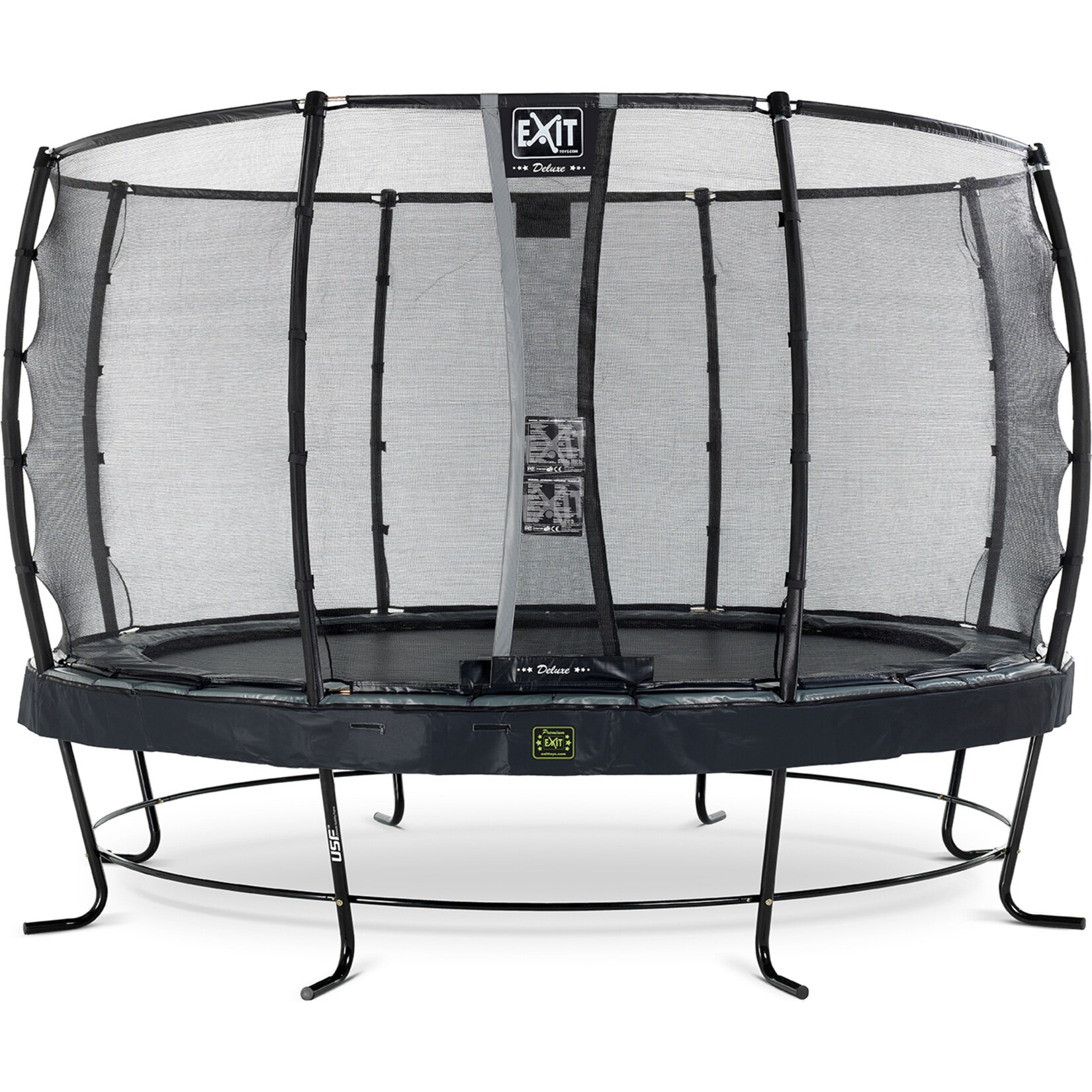 EXIT Elegant Premium 366 (12ft) + Sicherheitsnetz Deluxe RUND schwarz | 08719743251311