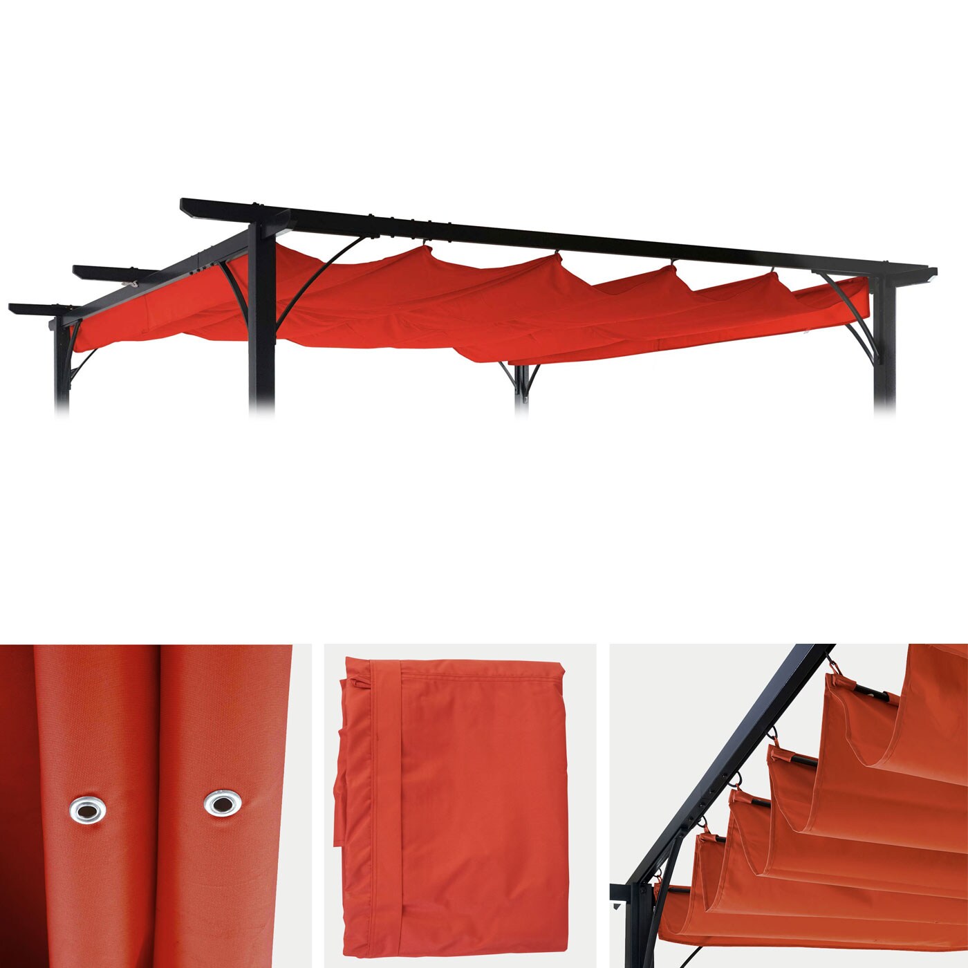 Ersatzbezug 320x250cm für Dach Pergola Pavillon MCW-C42 3x3m ~ terracotta