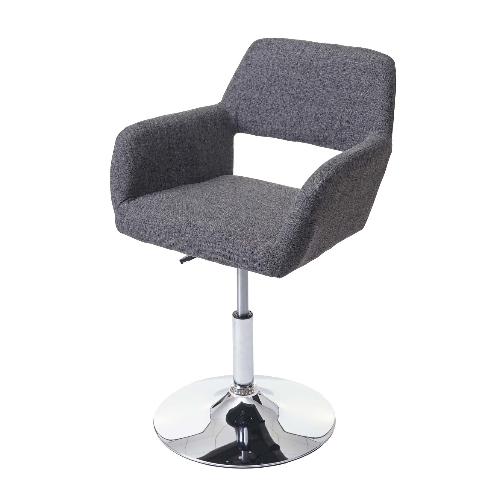 Esszimmerstuhl MCW-A50 III, Stuhl Küchenstuhl, Retro 50er Jahre, Stoff/Textil ~ grau, Chromfuß | 04057651276038