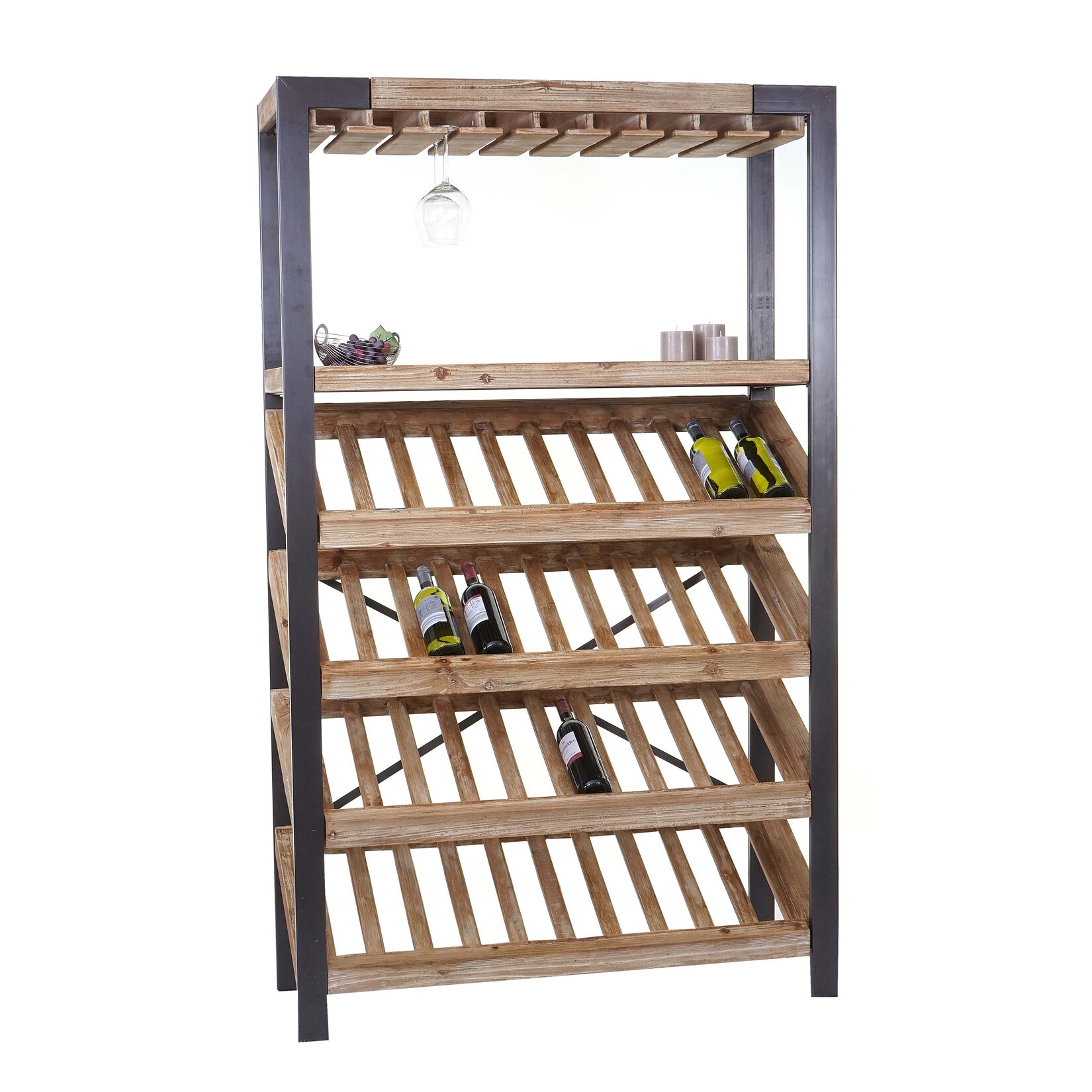 Weinregal MCW-D60, Flaschenregal Flaschenhalter Barschrank Weinständer für 40 Flaschen, Massivholz MVG 189x114x39cm | 04057651266183