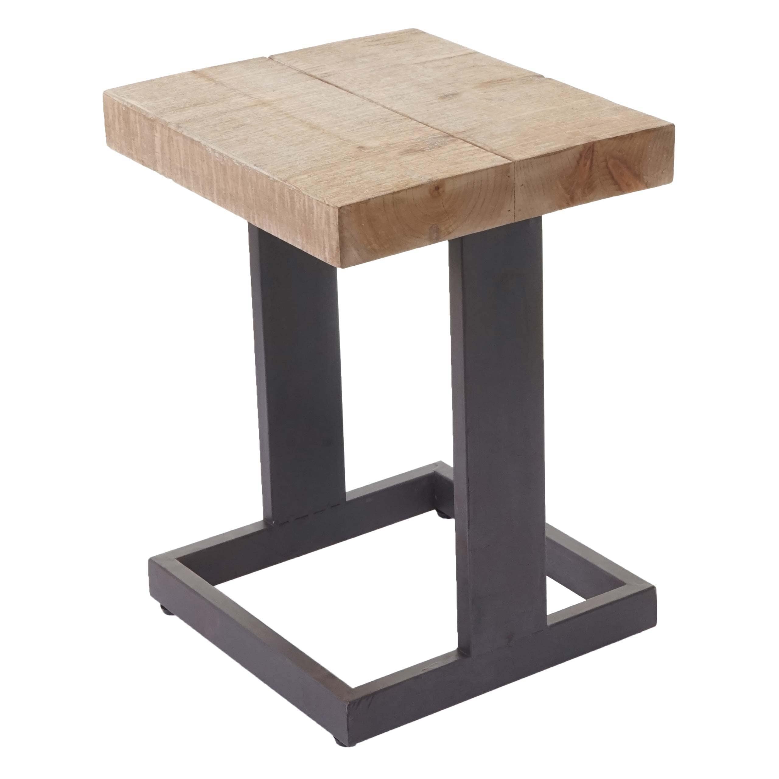 Sitzhocker MCW-A15, Hocker Fu&szlig;hocker Holzhocker, Tanne Holz rustikal massiv MVG-zertifiziert 48x36x32cm - Bild 1