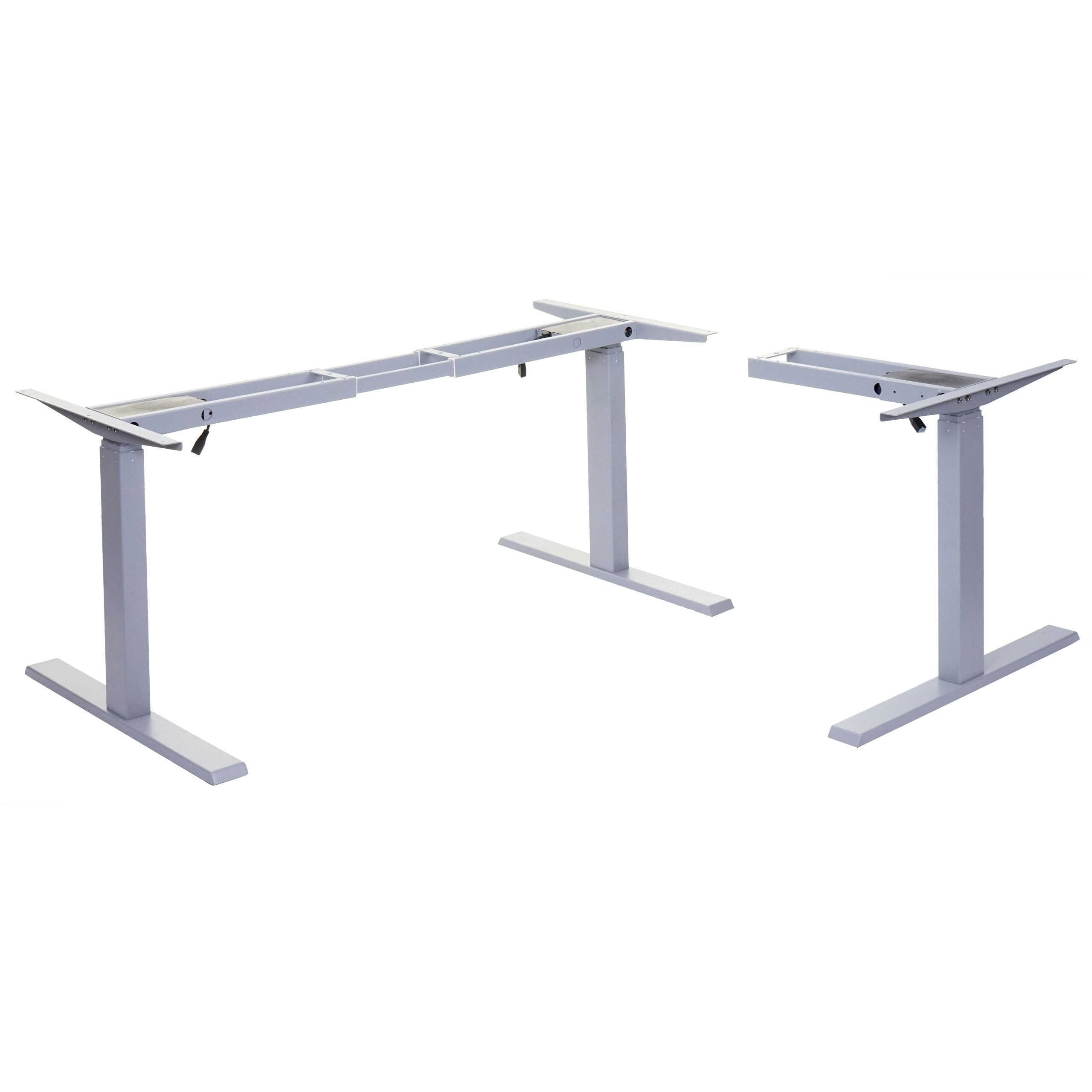 Gestell MCW-D40, variables Tischgestell f&uuml;r Eck-Schreibtisch, elektrisch h&ouml;henverstellbar Memory 45kg ~ grau - Bild 1