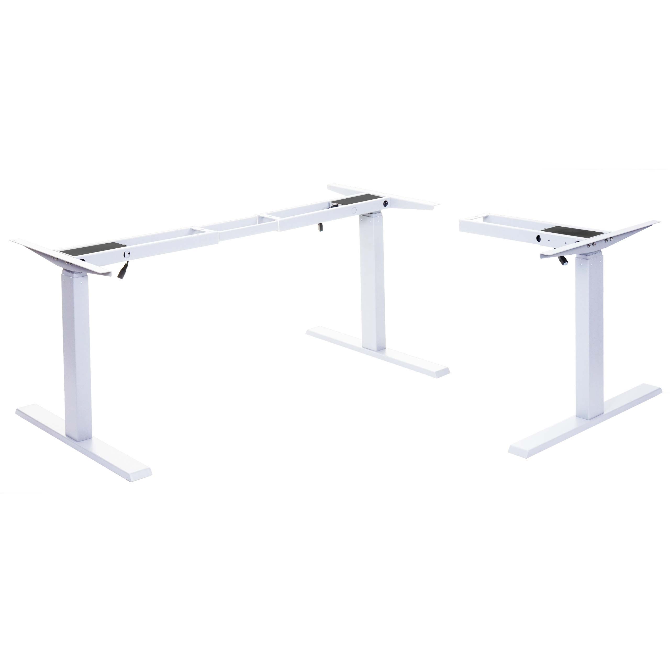 Gestell MCW-D40, variables Tischgestell f&uuml;r Eck-Schreibtisch, elektrisch h&ouml;henverstellbar Memory 45kg ~ wei&szlig; - Bild 1