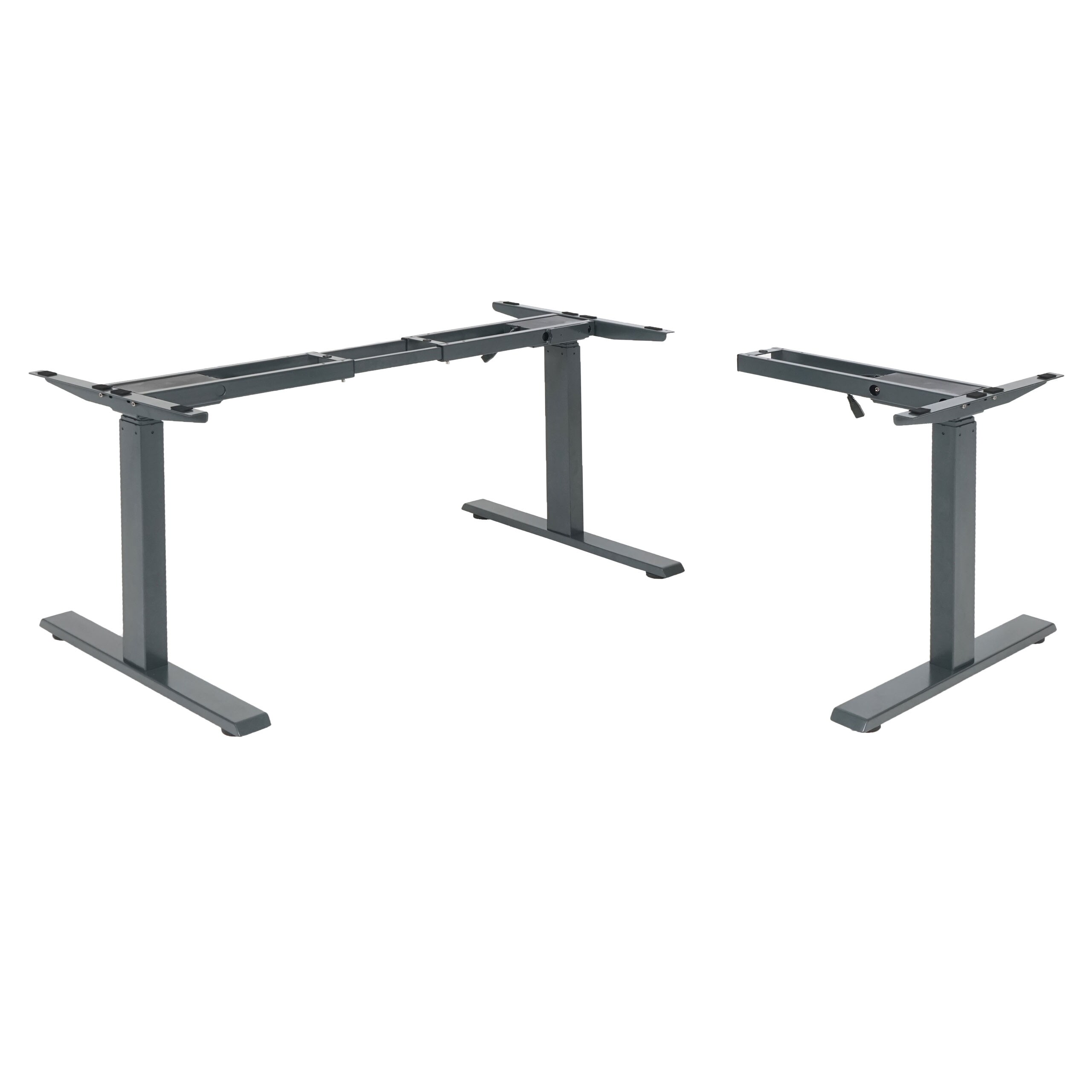 Gestell MCW-D40, variables Tischgestell f&uuml;r Eck-Schreibtisch, elektrisch h&ouml;henverstellbar Memory 45kg ~ anthrazit-grau - Bild 1