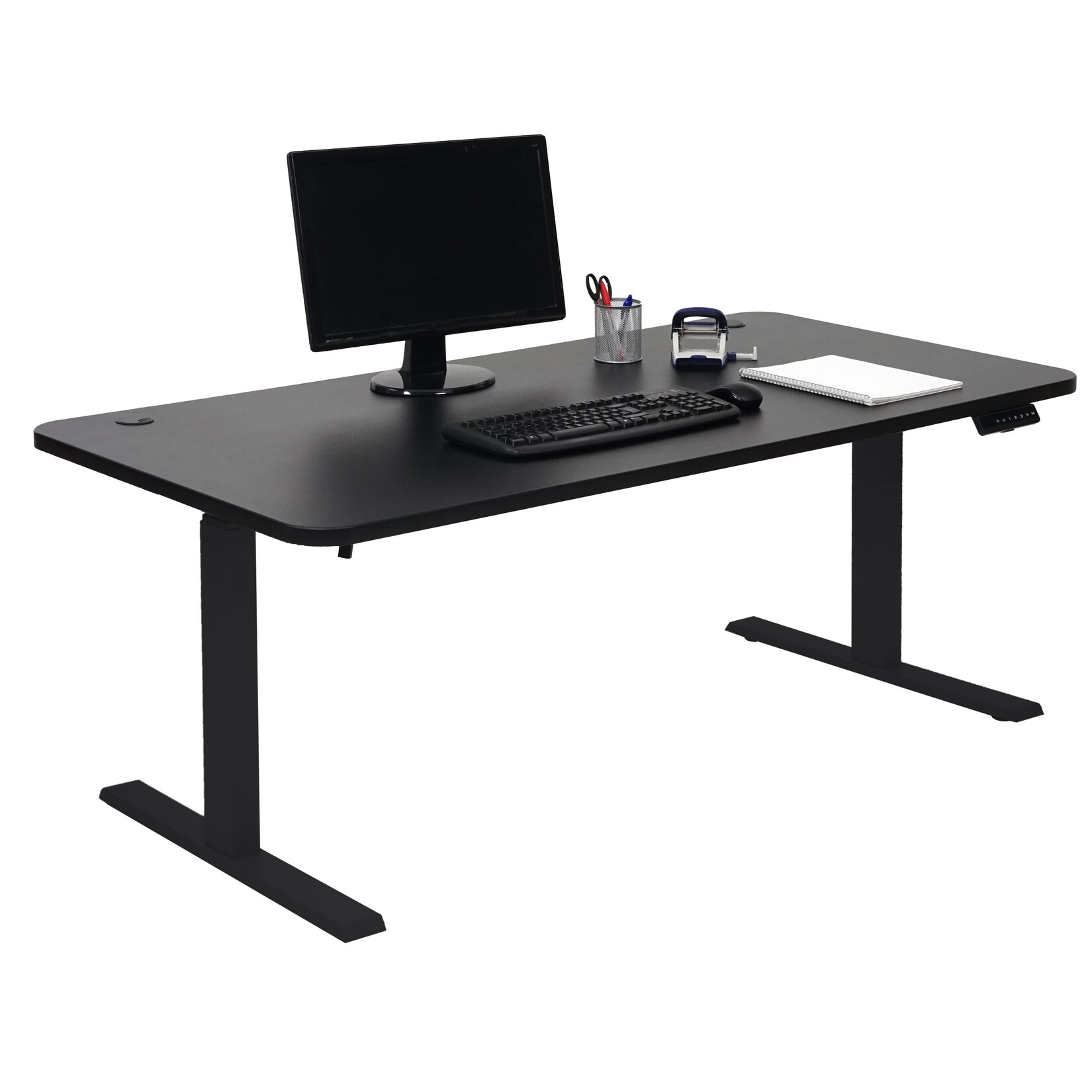 Schreibtisch MCW-D40, Computertisch, elektrisch höhenverstellbar 160x80cm 53kg MVG ~ schwarz, schwarz