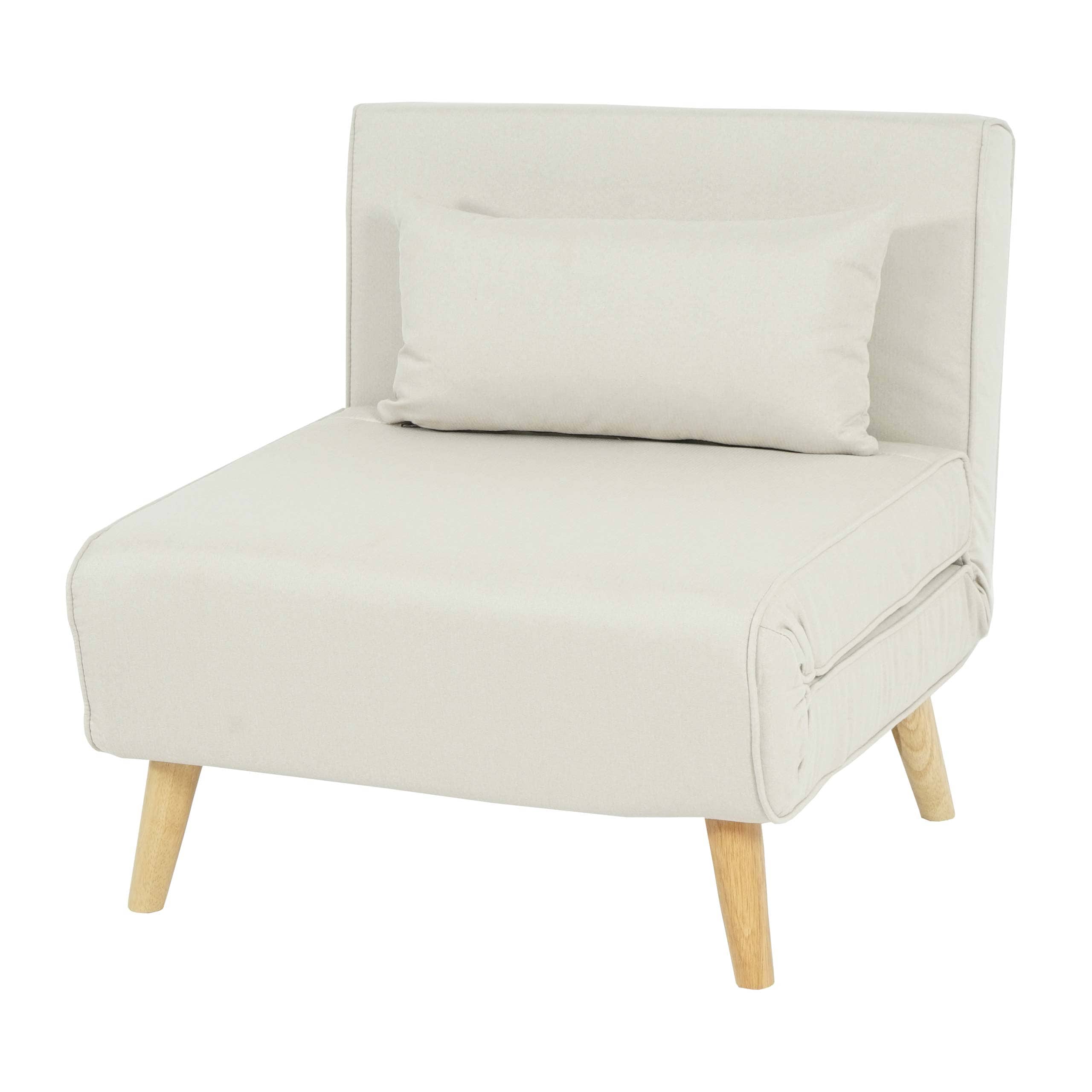Schlafsessel MCW-D35, Schlafsofa Funktionssessel Klappsessel Relaxsessel Jugendsessel Sessel, Stoff/Textil ~ creme-beige - Bild 1