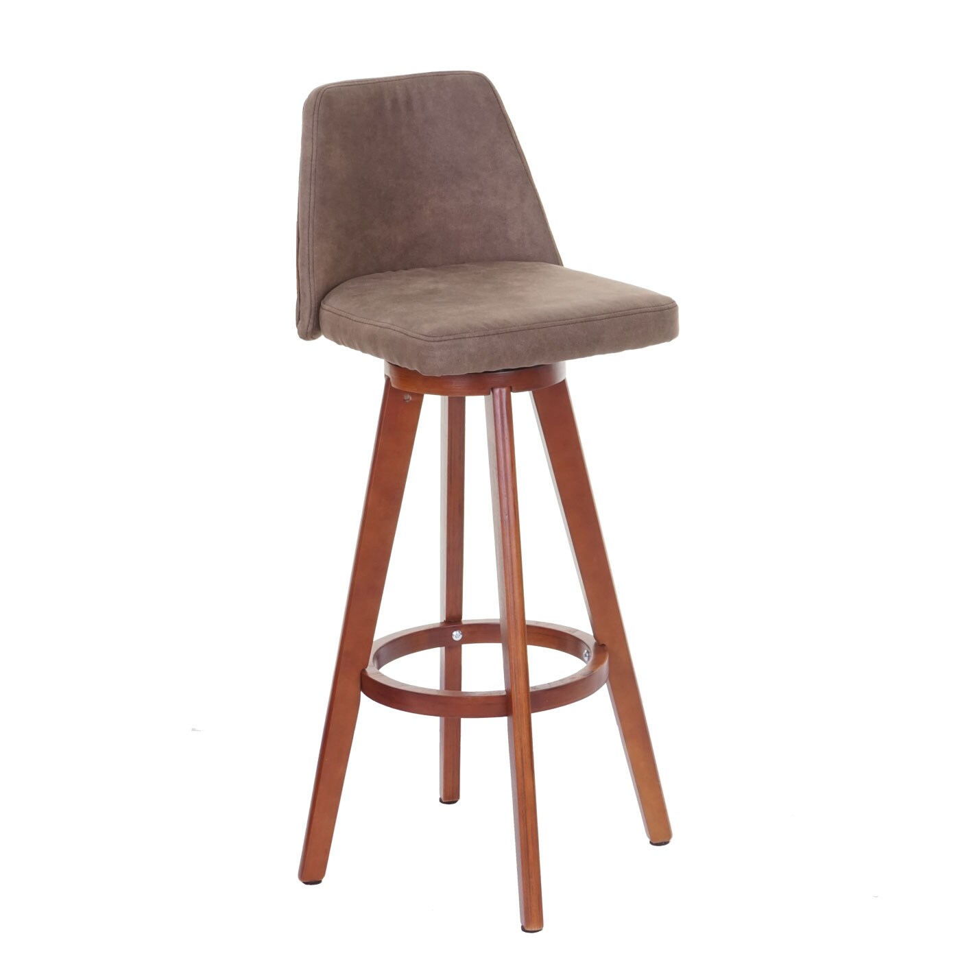 Barhocker MCW-C43, Barstuhl Tresenhocker, Holz Textil drehbar ~ Vintage braun, helle Beine