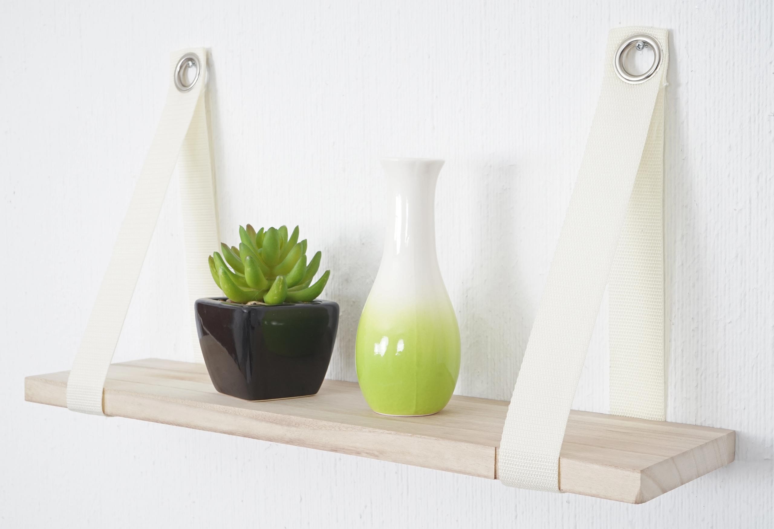 Wandregal Vire, H&auml;ngeregal Regal, Shabby-Look, Vintage 27x50cm ~ naturfarben - Bild 1