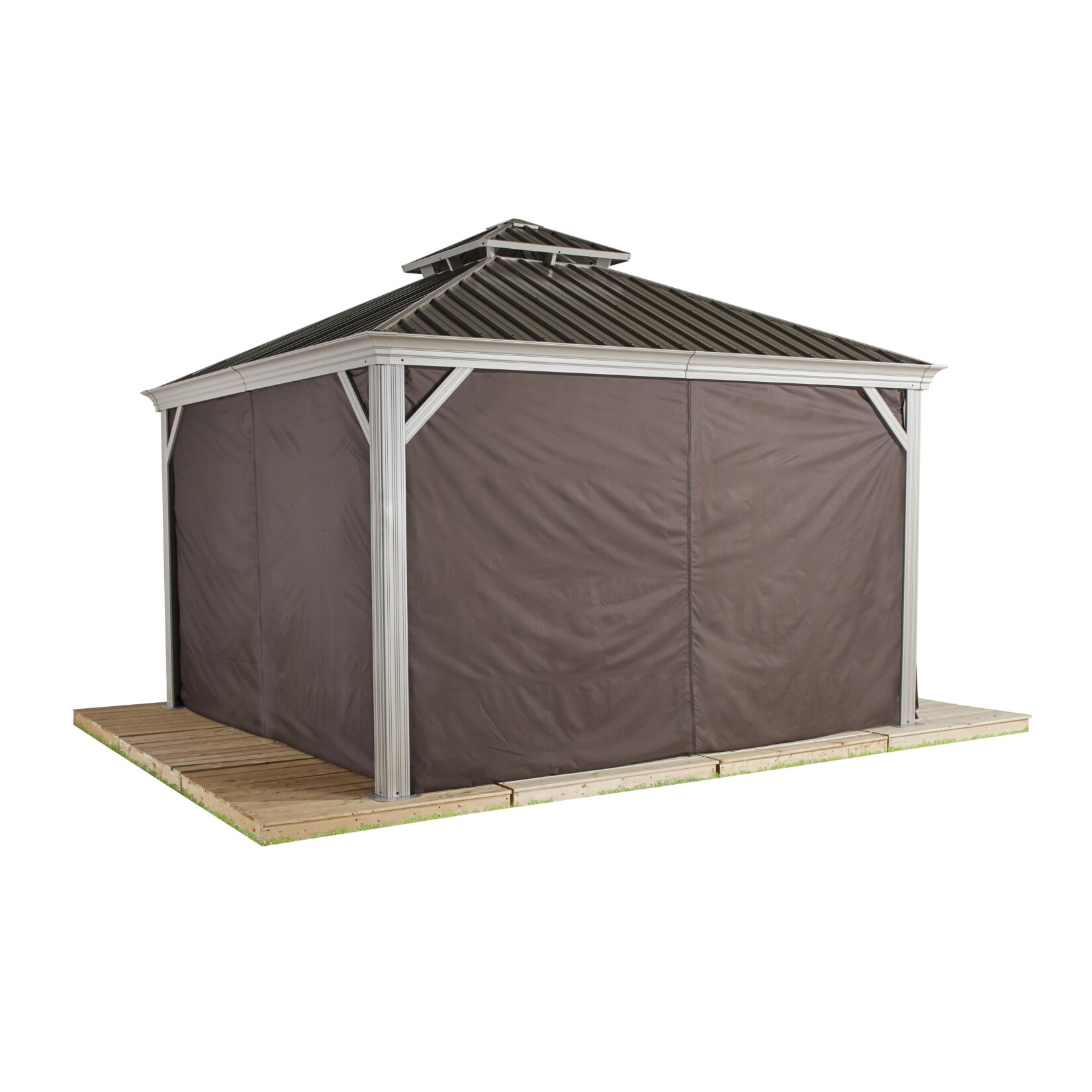Pavillon Messina 12x16 Taupe Vorhänge