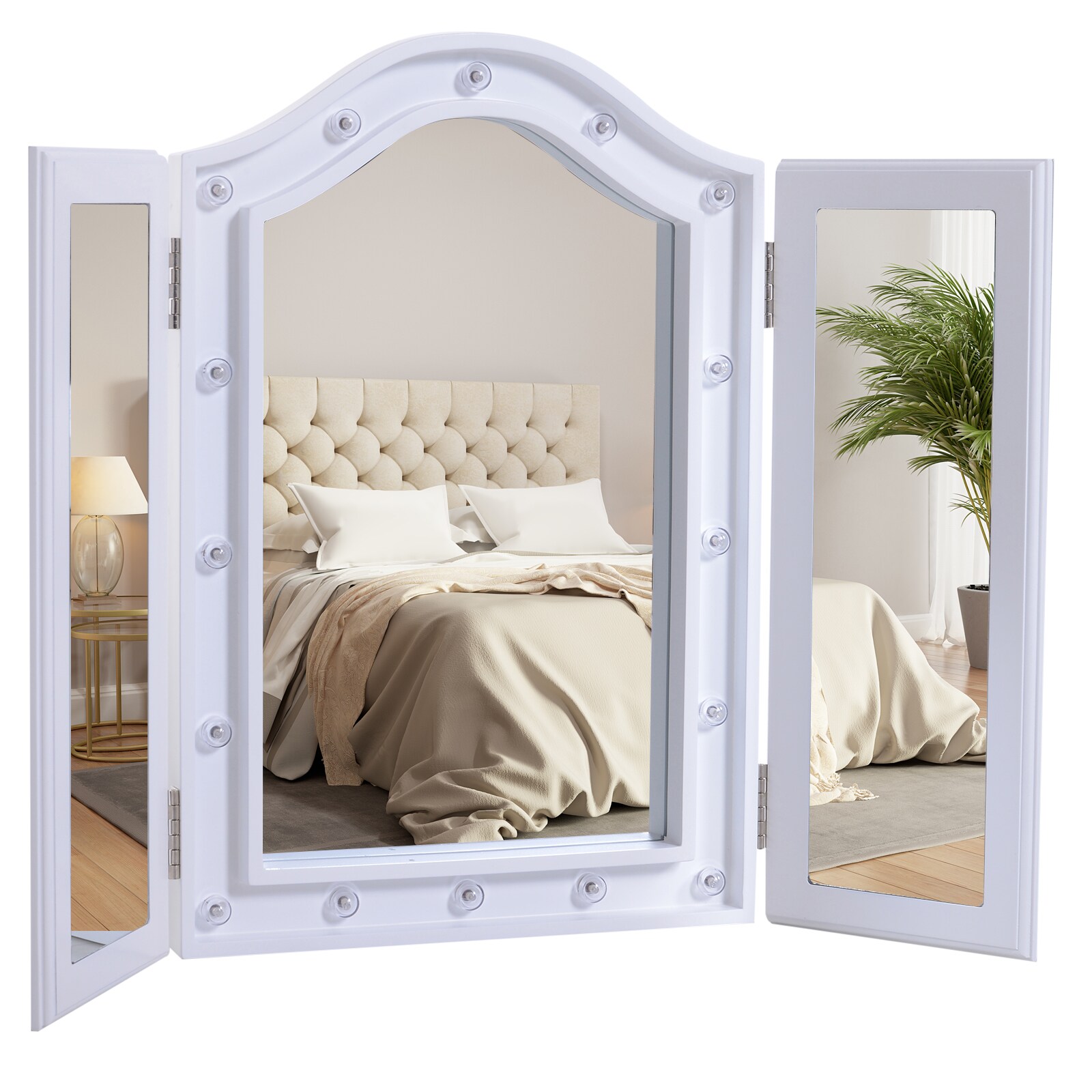 HOMCOM Kosmetikspiegel MDF, Glas - Bild 1