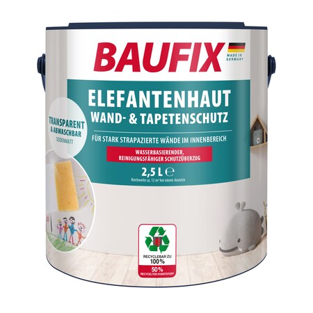 Fonteino Elefantenhaut Wandschutz Tapetenschutz Abwaschbare Wandfarbe –  transparent 5L : : Baumarkt