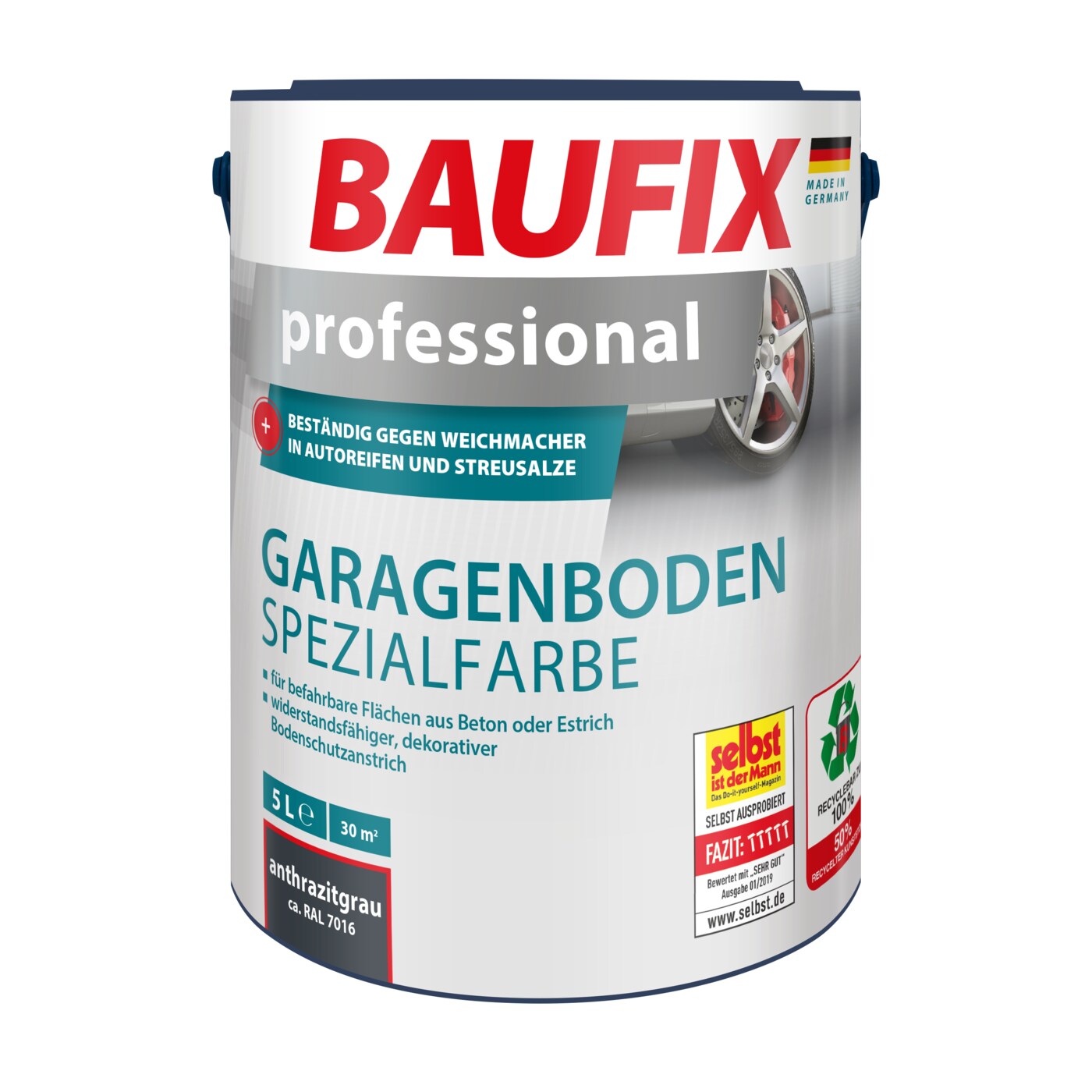 BAUFIX professional Garagenboden Spezialfarbe anthrazitgrau matt, 5 Liter, Beton- und Bodenfarbe - Bild 1