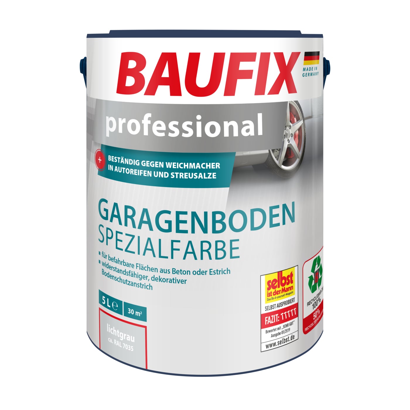 BAUFIX professional Garagenboden Spezialfarbe Lichtgrau matt, 5 Liter, Beton- und Bodenfarbe - Bild 1
