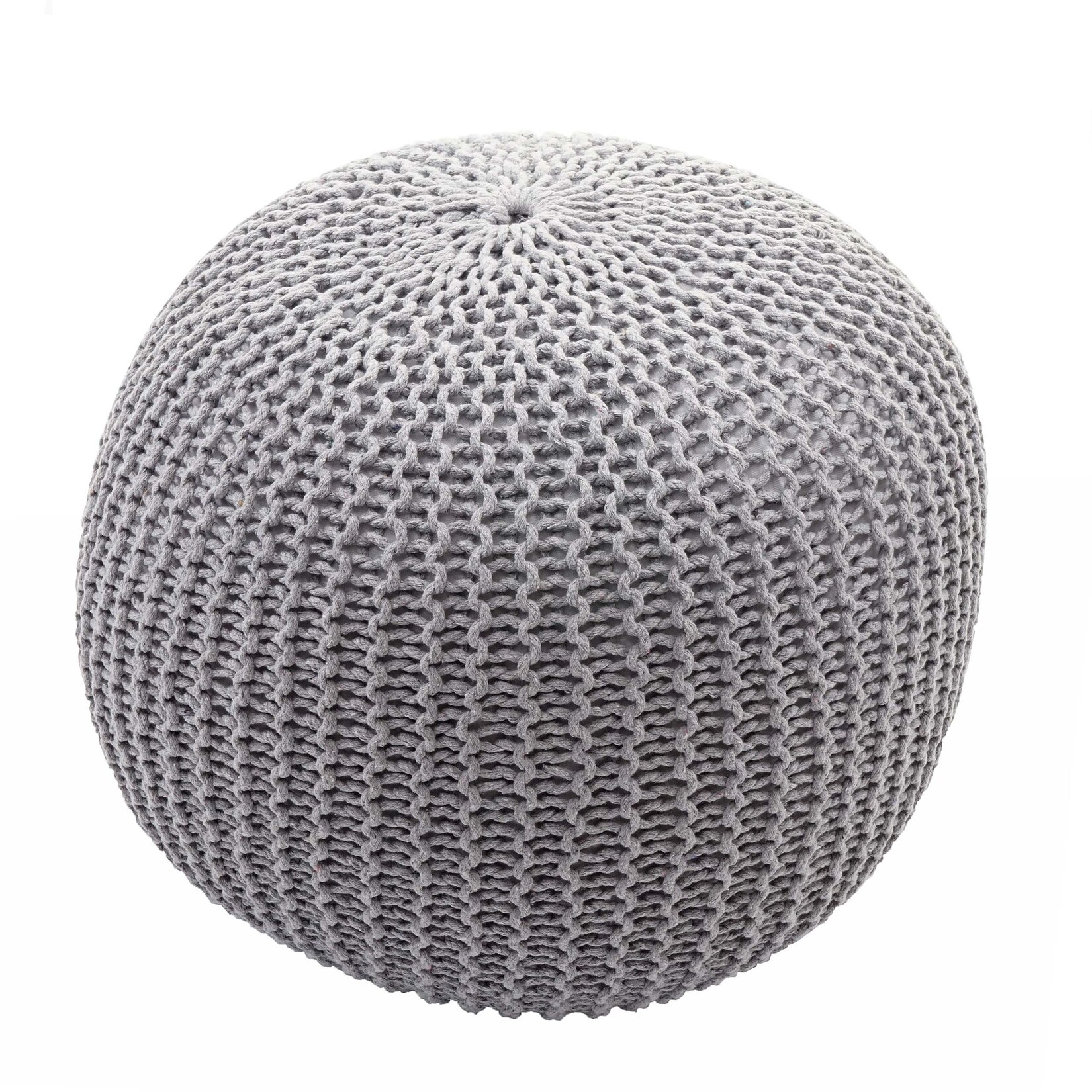 Pouf MCW-E16, Strickhocker Sitzhocker Strickpouf, Strickoptik 40x50cm ~ grau | 04057651283654
