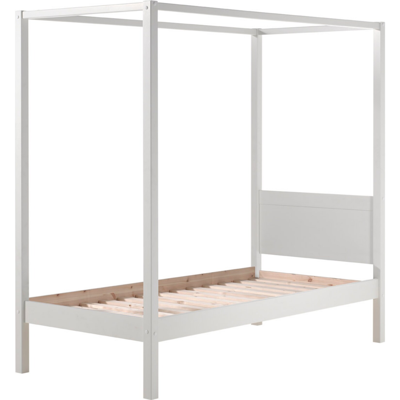 Vipack Himmelbett 90 x 200 cm, mit Lattenrost und Himmel Gestänge Farbe weiß | 05420070229098