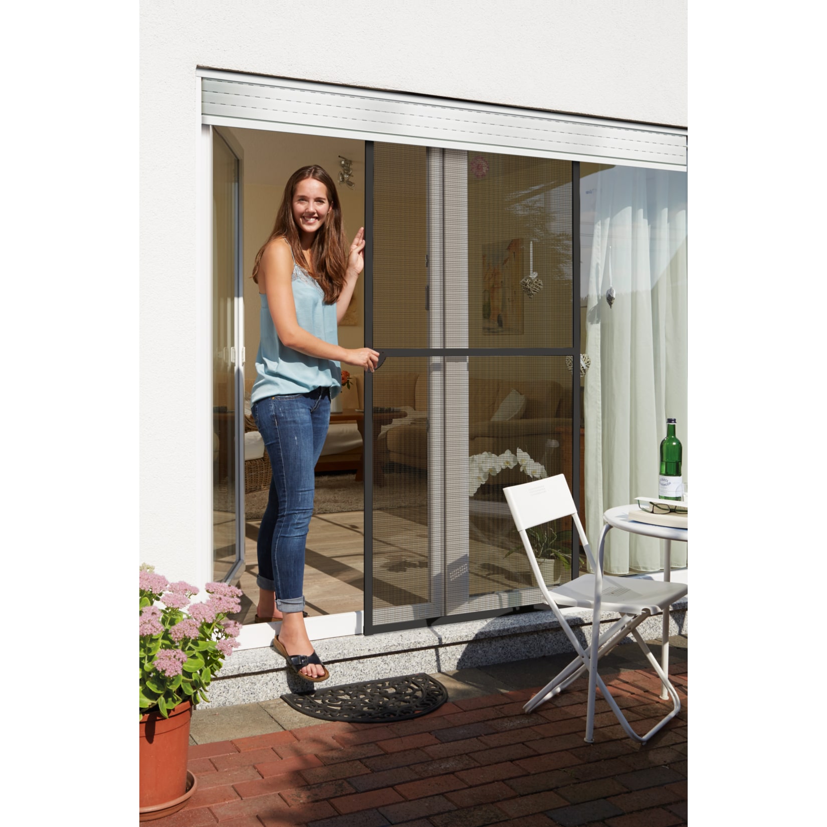 Schellenberg Insektenschutz-Schiebet&uuml;r, anthrazit, 120 x 240 cm - Bild 1