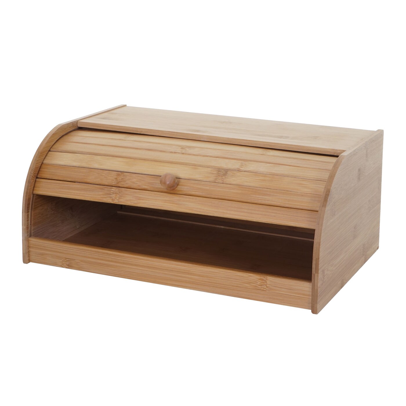 Brotkasten MCW-B80, Brotkiste Brotbeh&auml;lter Brotkorb Brotaufbewahrung, Bambus Rolldeckel ~ 17x40x28cm, ohne Schublade - Bild 1