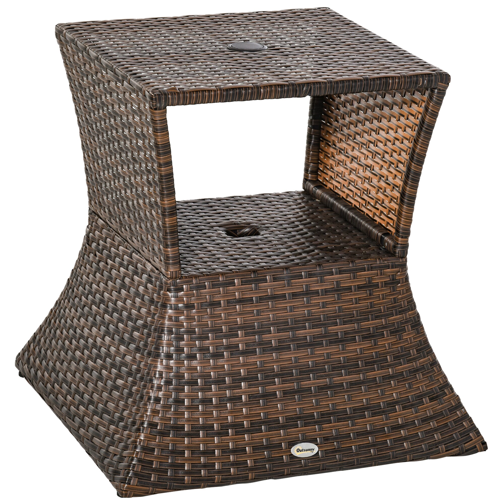 Outsunny Gartentisch Metall, Polyrattan - Bild 1