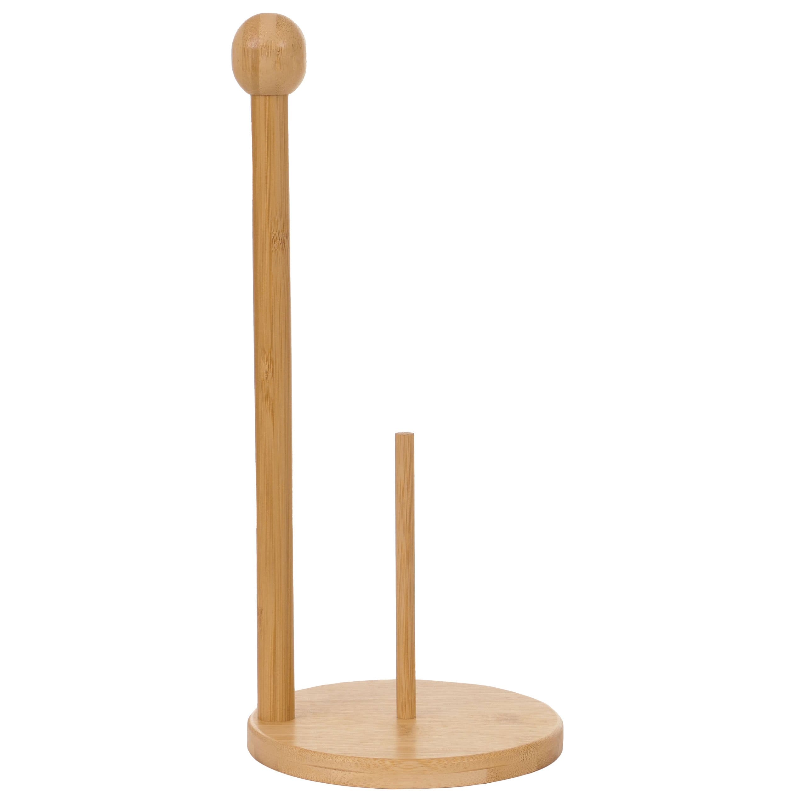 K&uuml;chenrollenhalter MCW-B84, Rollenhalter K&uuml;chenpapierst&auml;nder St&auml;nder, Bambus 34x16x16cm - Bild 1