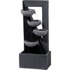 Dobar Polyresin-Brunnen mit Pumpe und LED´s, eckig mit 4 Schalen - Bild 1