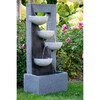 Dobar Polyresin-Brunnen mit Pumpe und LED´s, eckig mit 4 Schalen - Bild 3