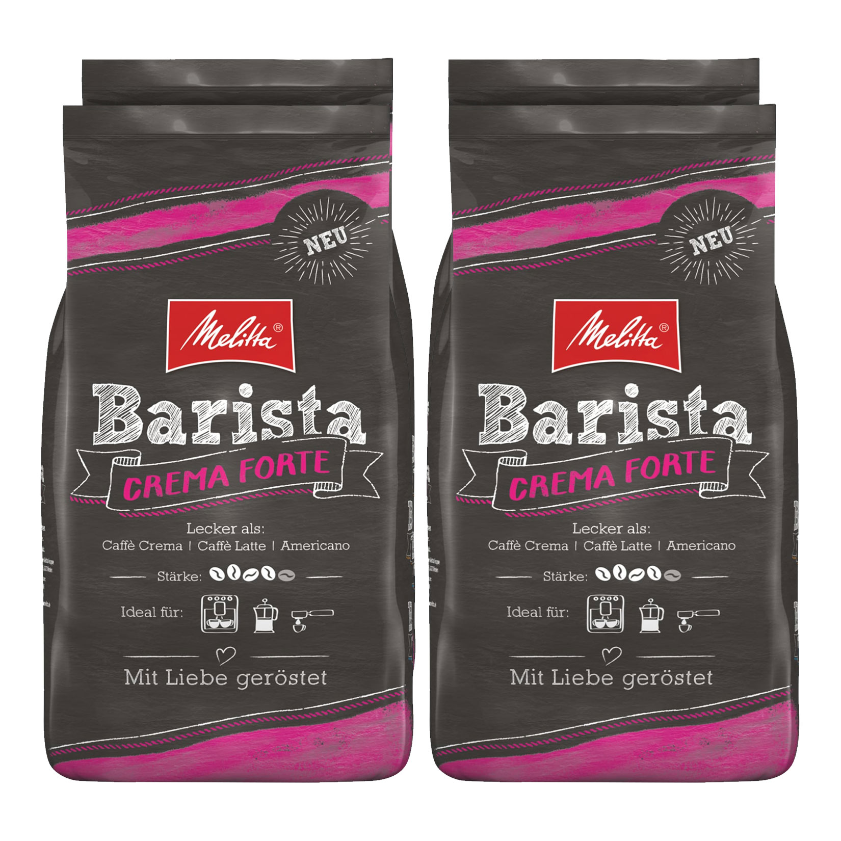 Melitta Barista Crema Forte Ganze Bohne 1kg, 4er Pack - Bild 1