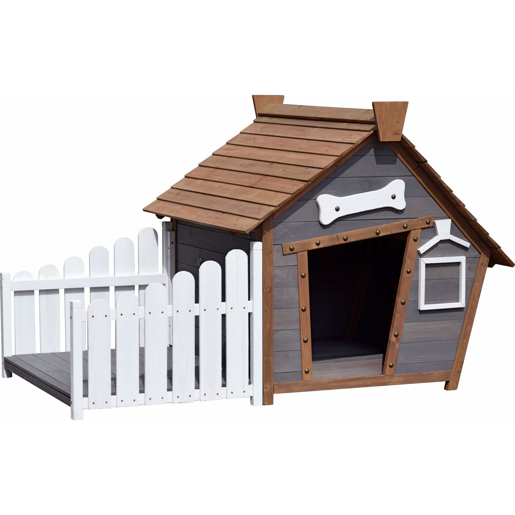 Dobar Outdoor-Hundehütte mit Spitzdach und seitlicher Veranda | 04055894550168