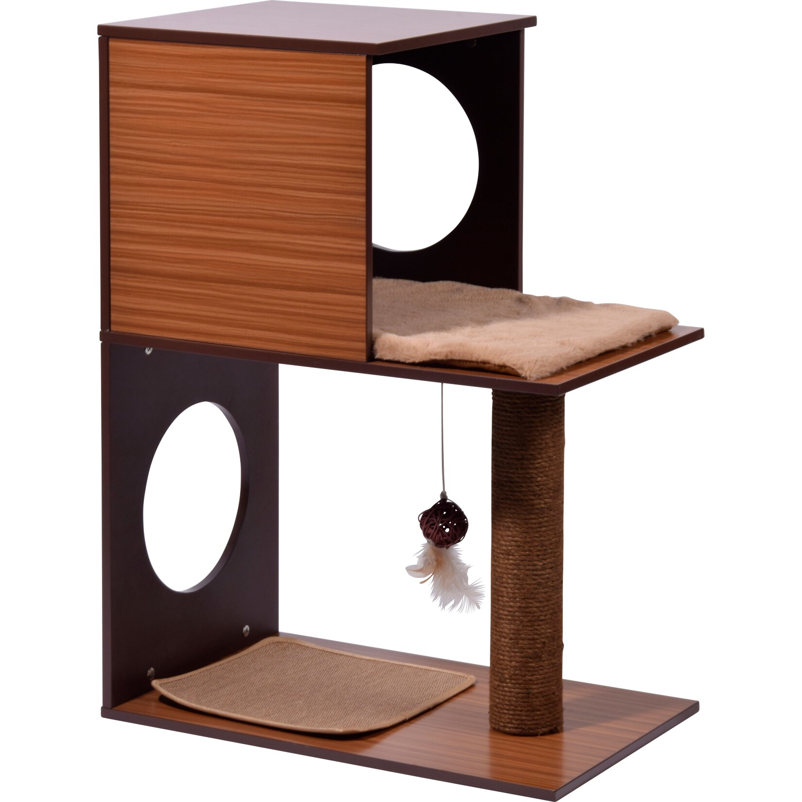 Dobar Katzenmöbel "Kelly", Katzenhöhle mit Kratzsäule, Spielball und ... - 2039114000 ProD 001?im=Resize=(450,450),type=Downsize,aspect=fit;Crop,size=(450,450),gravity=Center,allowExpansion;BackgrounDColor,color=ffffff;UnsharpMask,gain=1.0,thresholD=0