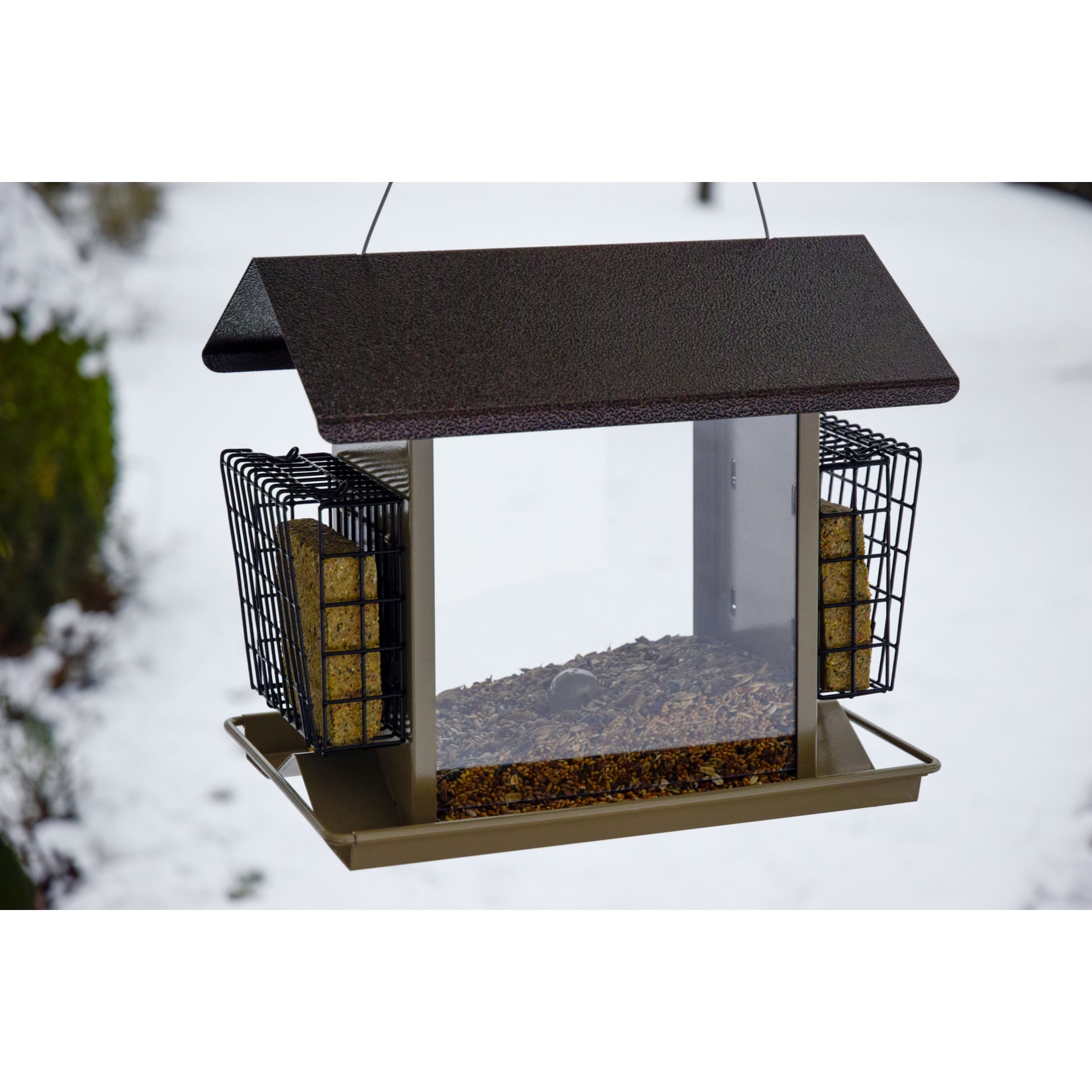 Dobar XXL-Futterspender f&uuml;r Vogelfutter und Energiebl&ouml;cke, robuste Metall-Futterstelle f&uuml;r Wildv&ouml;gel - Bild 1