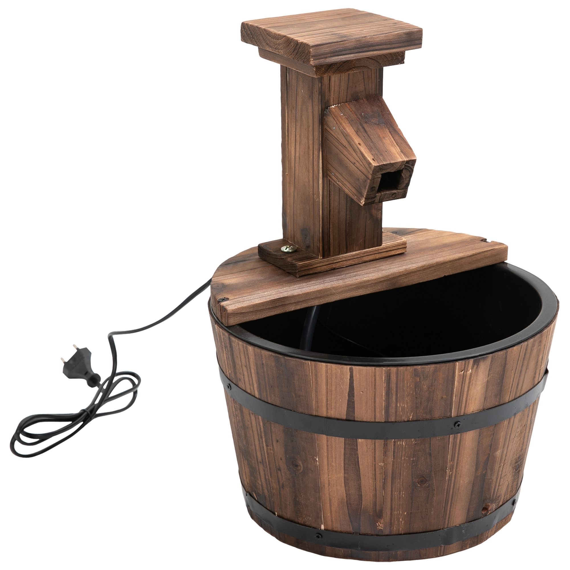 Outsunny Gartenbrunnen Tannenholz, Metall - Bild 1