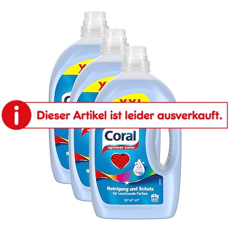 Coral Colorwaschmittel flüssig 60 WL, 3er Pack online kaufen bei Netto